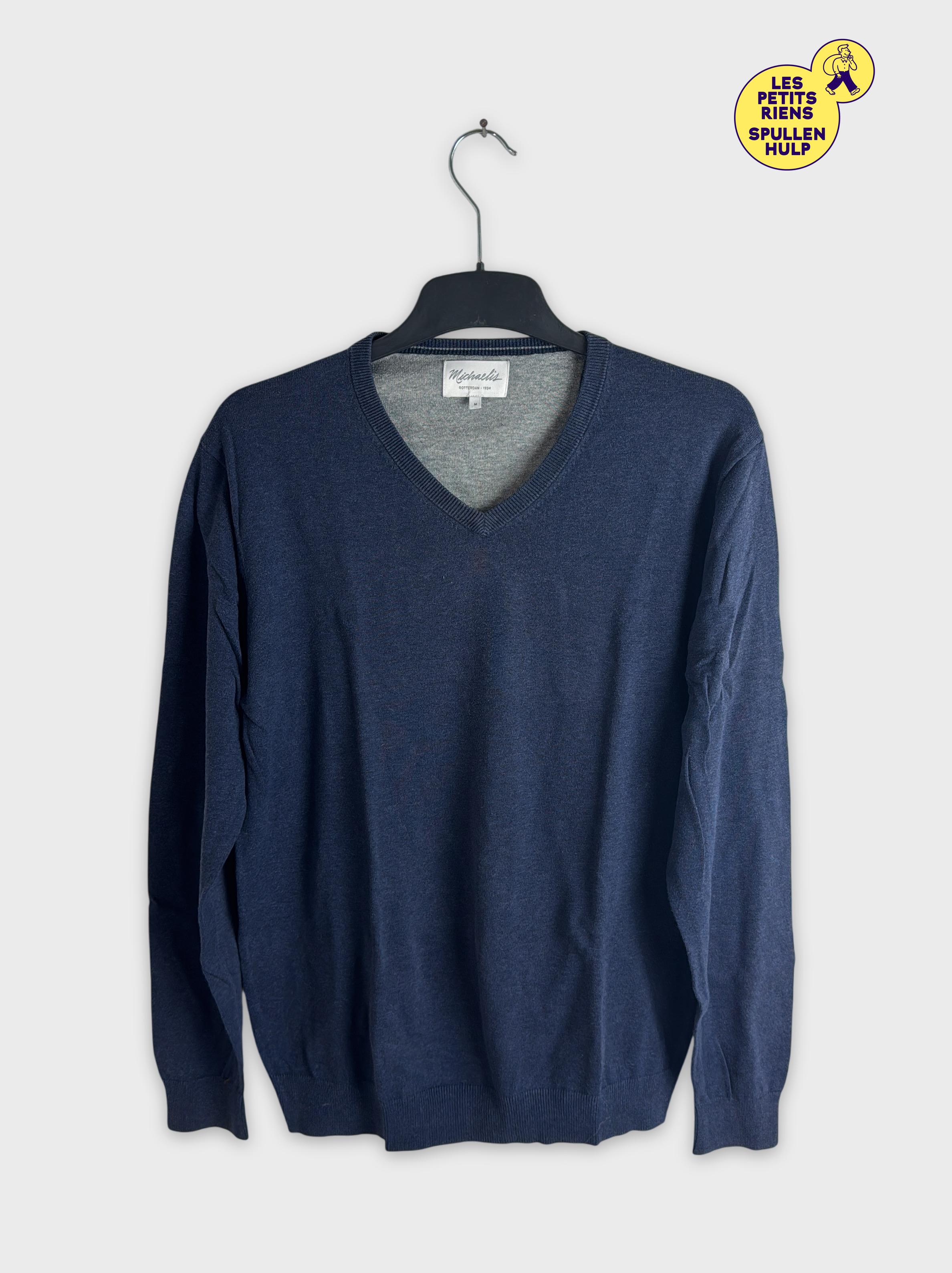 Acheter Pull bleu en coton col V Michaelis M Très bon état - 10,00 € Pull bleu en coton col V Michaelis M Très bon état - reconditionné disponible sur Label Emmaüs