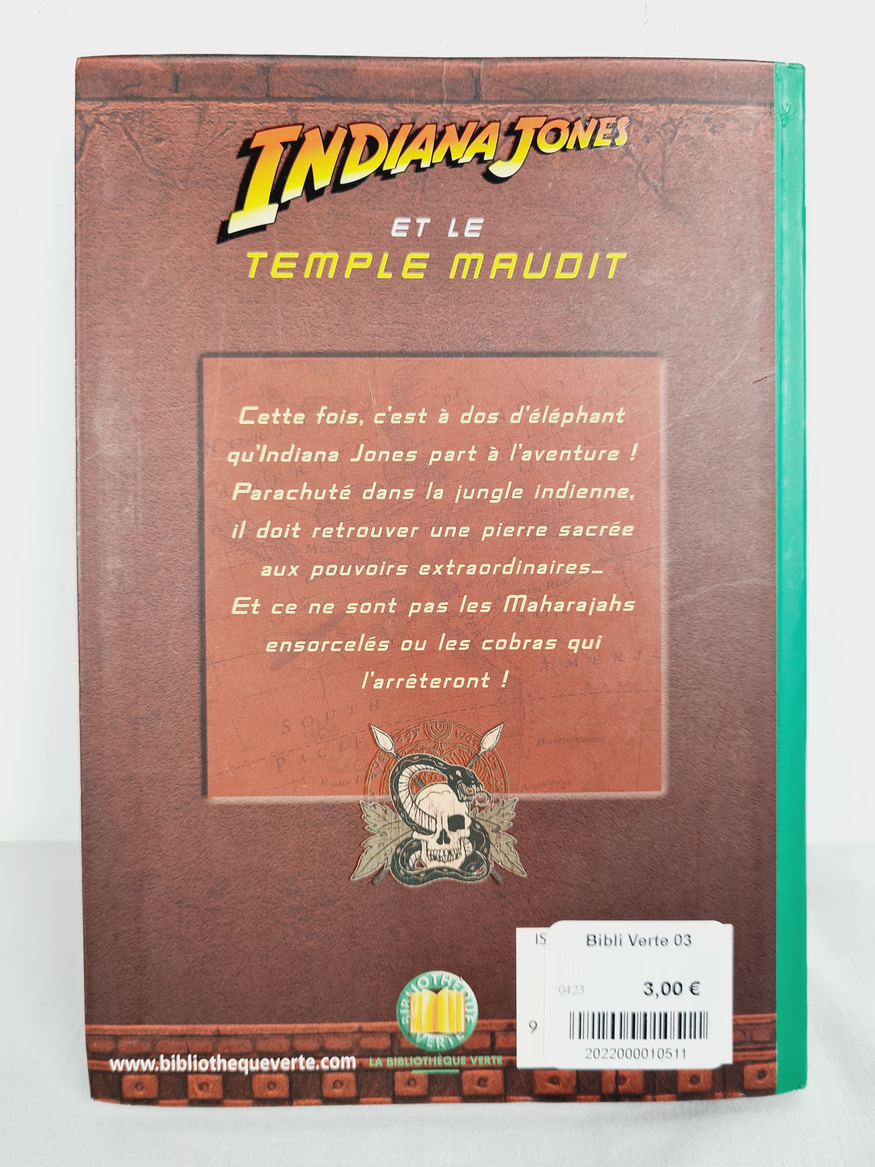 Livre Bibliothèque Verte Indiana Jones et le temple maudit Label Emmaüs — free download