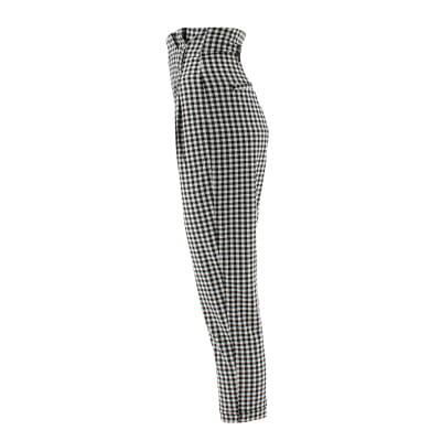 Pantalon noir et blanc à carreaux - Femme - BERSHKA - Taille 34 - Photo 2