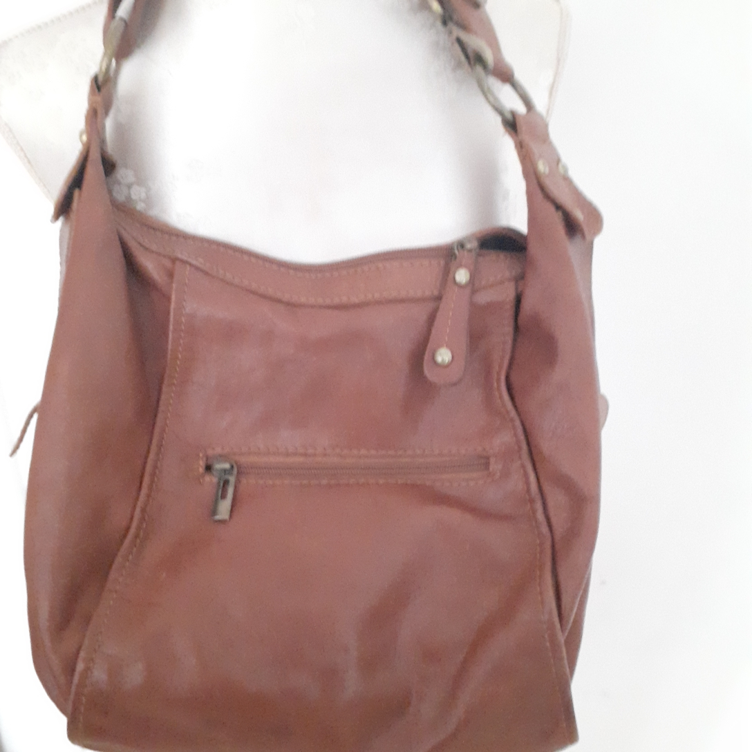 Sac besace en cuir marron - Made in Italy - Photo 1