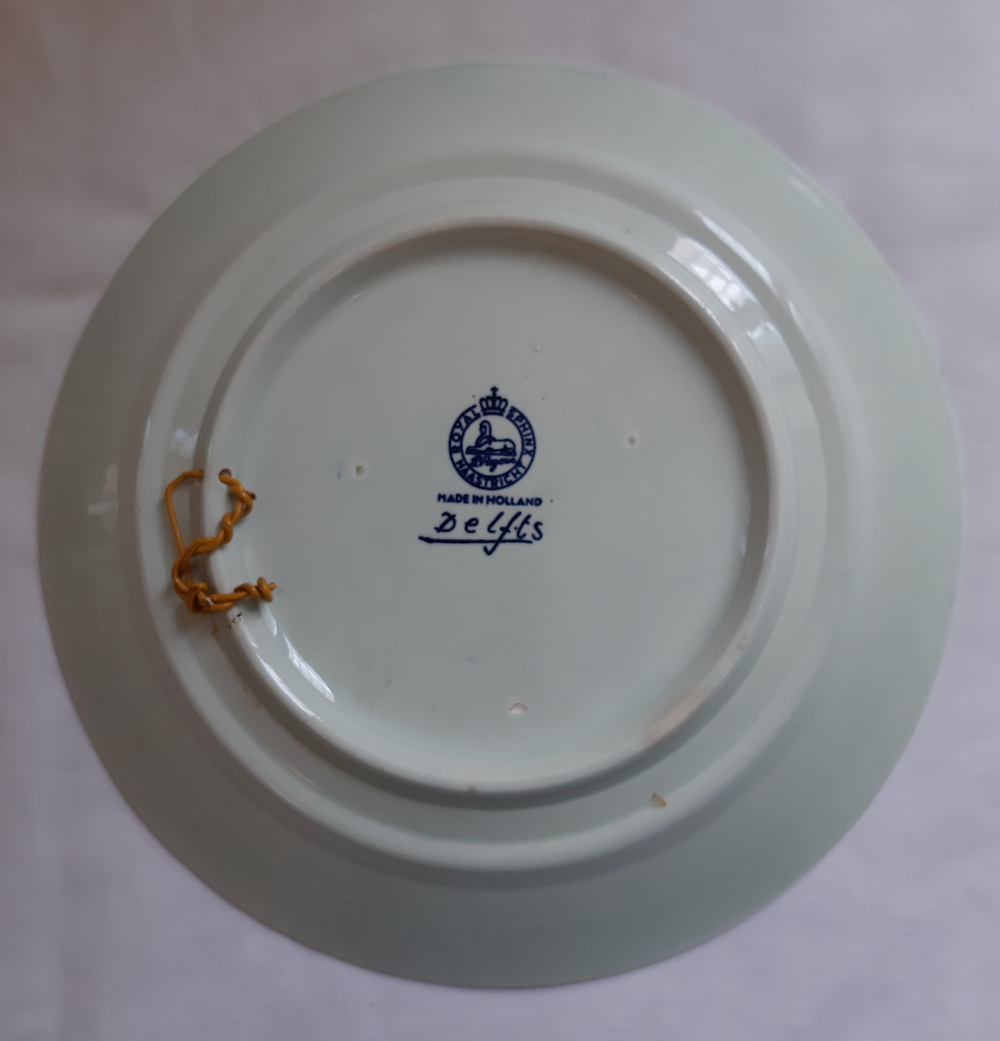 Lot de 2 Assiettes Décorative bleu signé, Royal Sphinx Delft, Made in Holland, vintage  - Vue 4 - 