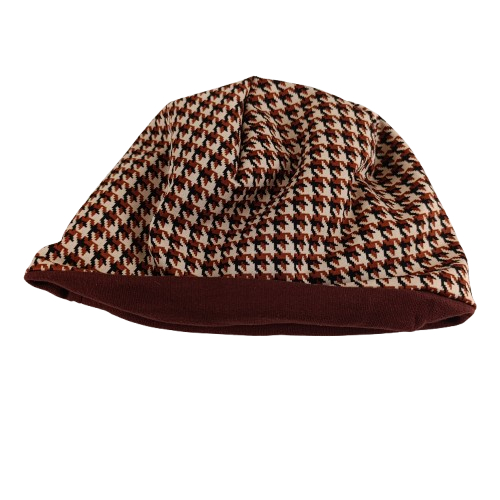 Voir photo 2 de Bonnet en tissus acrylique marron et beige Bonnet en tissus acrylique marron et beige Comme neuf - Vue 2 -