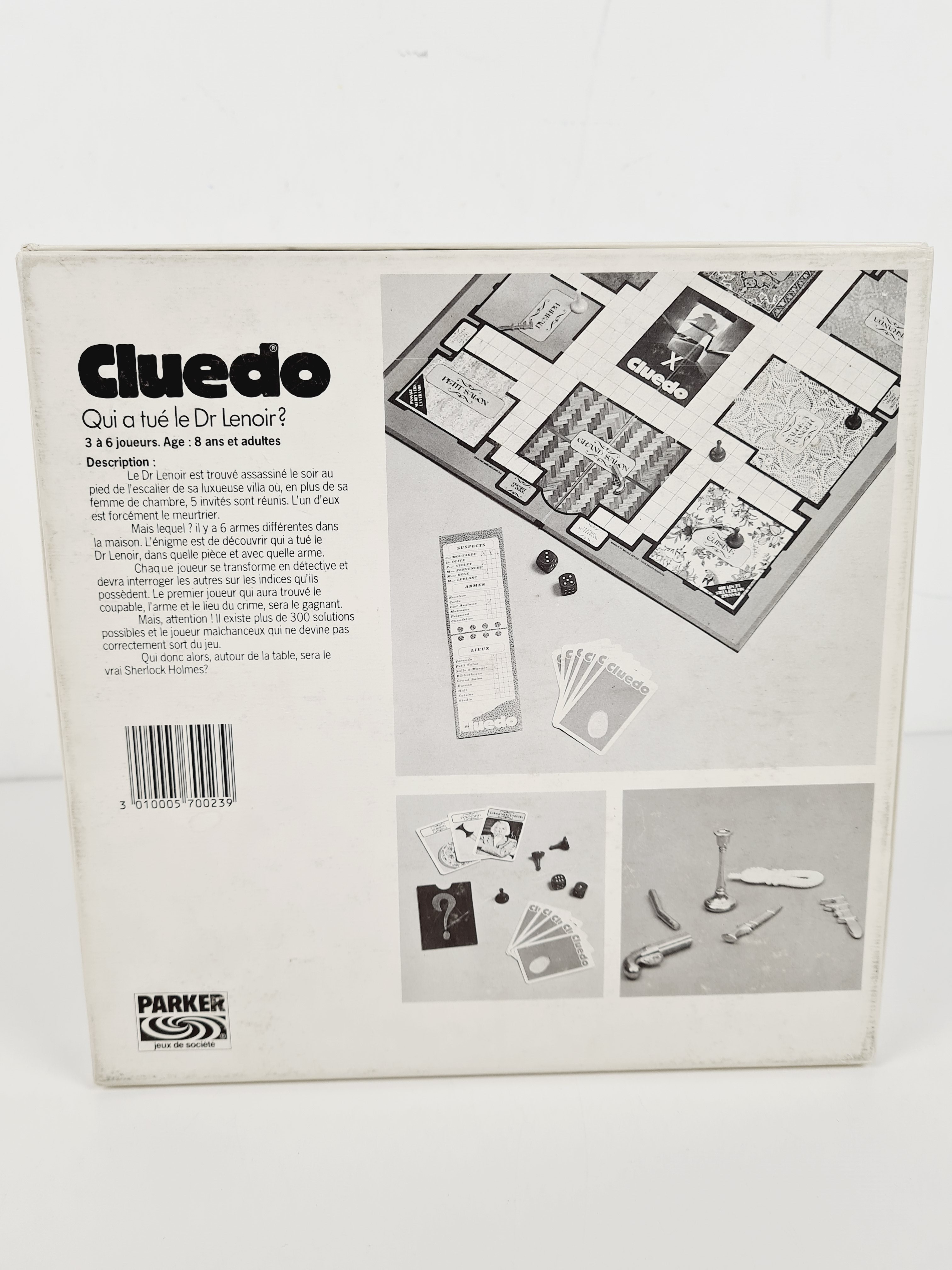 Jeu d'enquête vintage - Cluedo, Le Dr. Lenoir a été assassiné! Tient-on une piste? (petite boite) - Parker 1974 - 8 ans+ - Bon état - Photo 7
