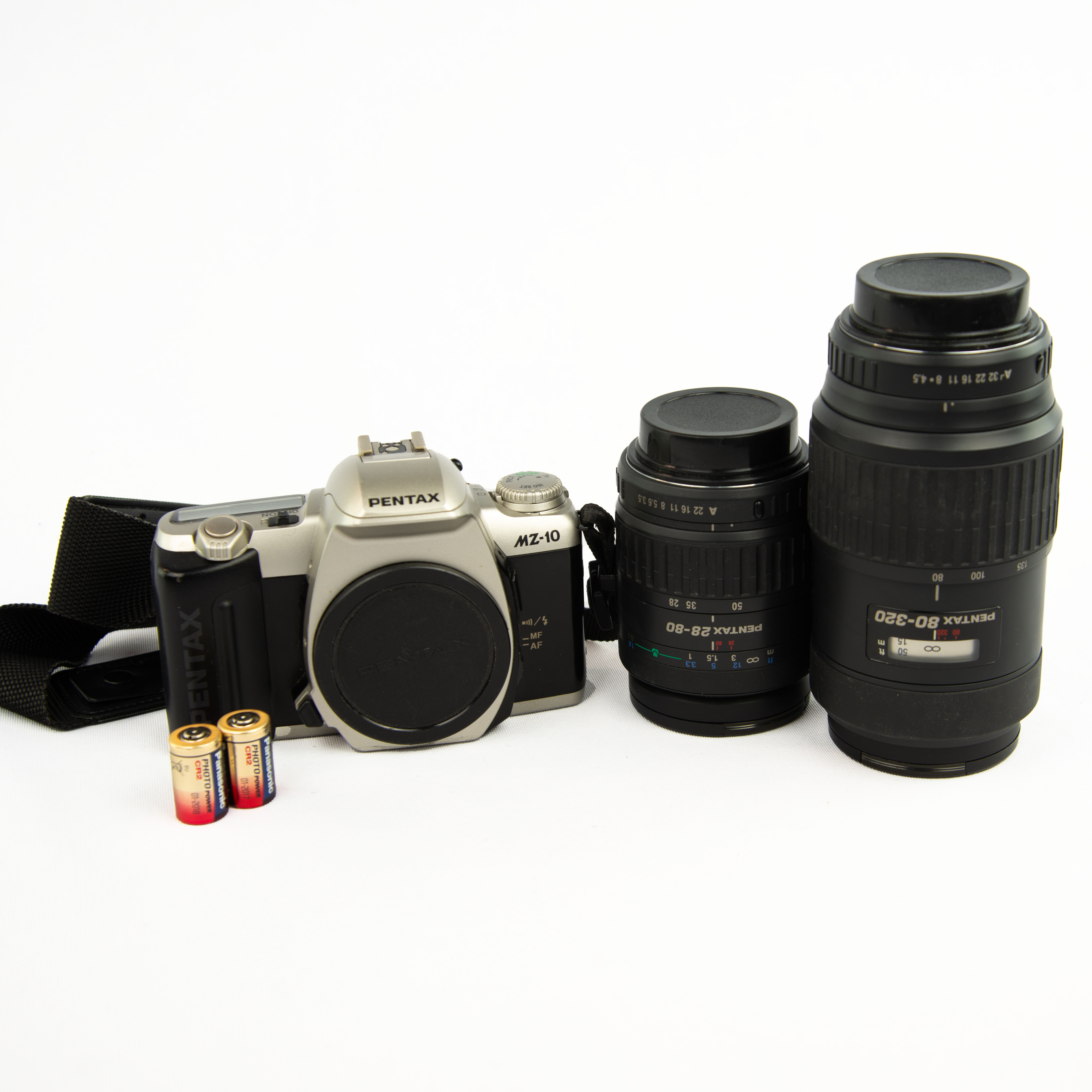 Appareil photo argentique Pentax MZ-10 35mm gris et noir avec objectif Pentax 28-80mm 1:3.5-5.6 et objectif 80-320 1:4.5-5.6 - Photo 3