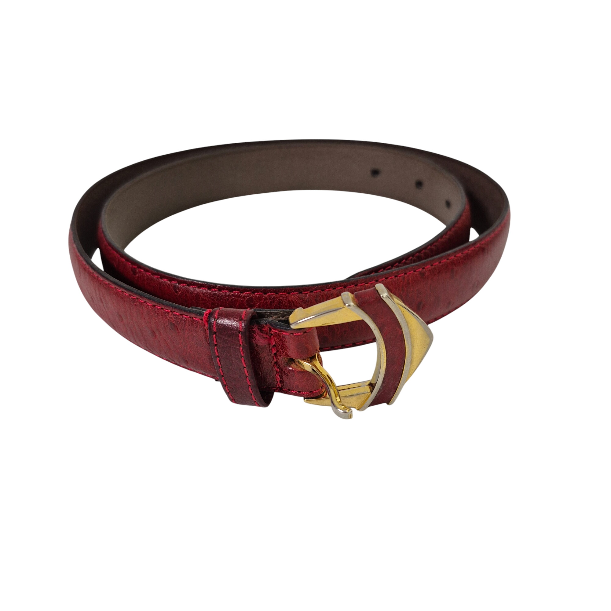 Ceinture Vintage CHAMBORD En Cuir Beige - Taille 97/107 Cm - Made In France - Occasion TBEG