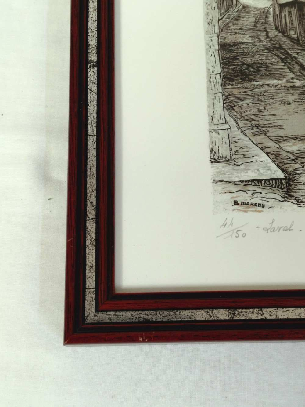 Gravure tirée à la main, signé par l'artiste B.Marcou, 44 ème tirage sur 150, Laval 1984. - Photo 3