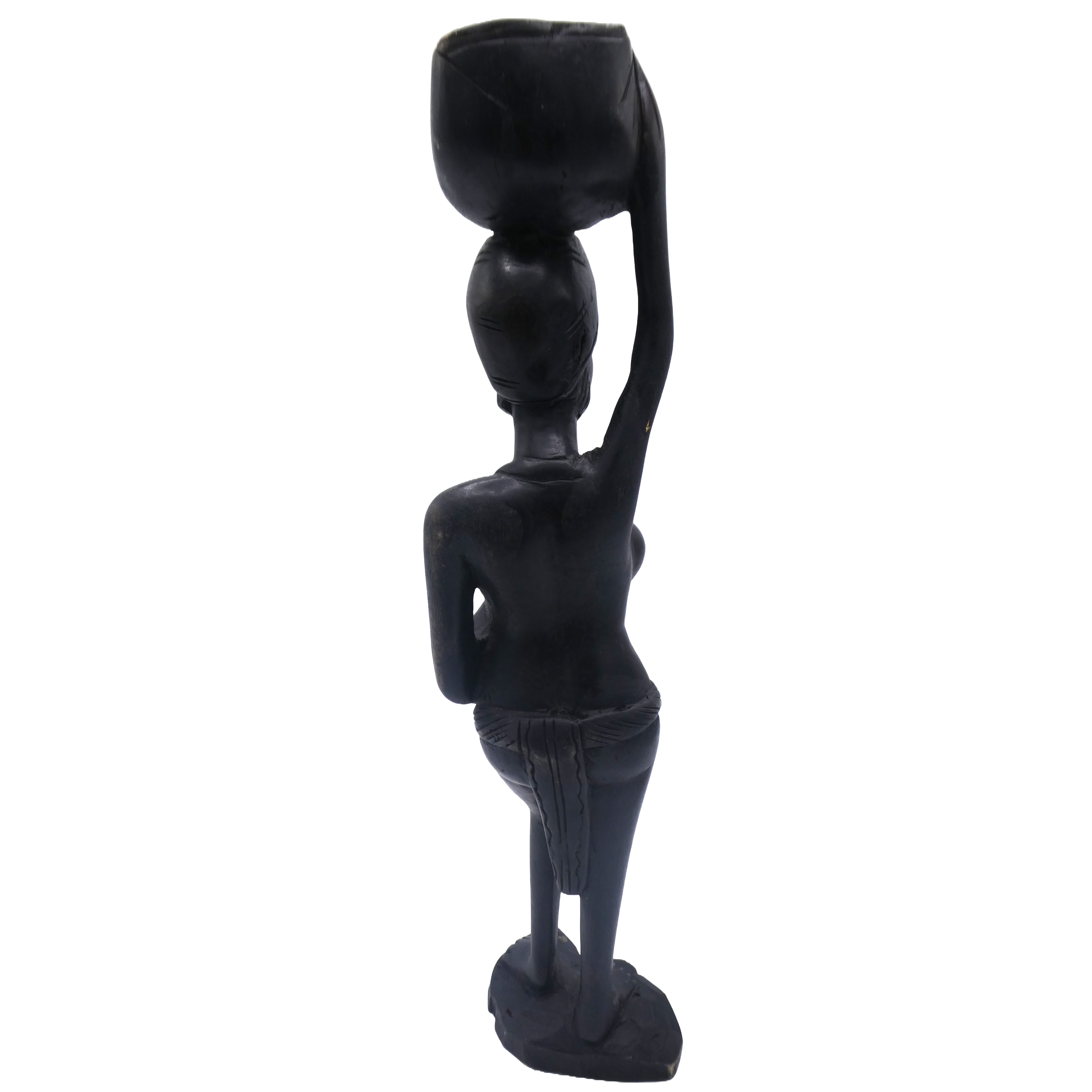 Statuette africaine en ébène vintage 35cm - Photo 3