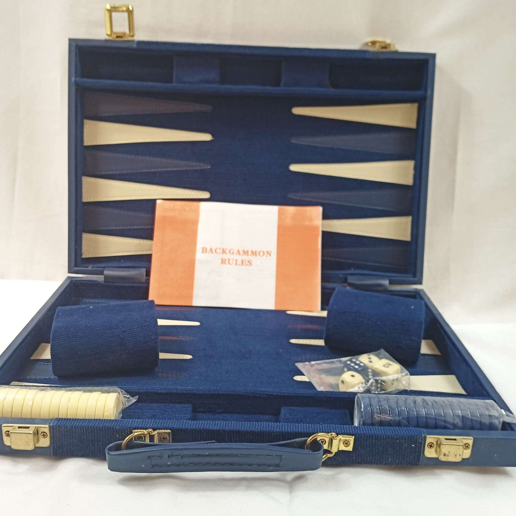 Malette de jeu backgammon bleue Bon état - Vue 3 - 