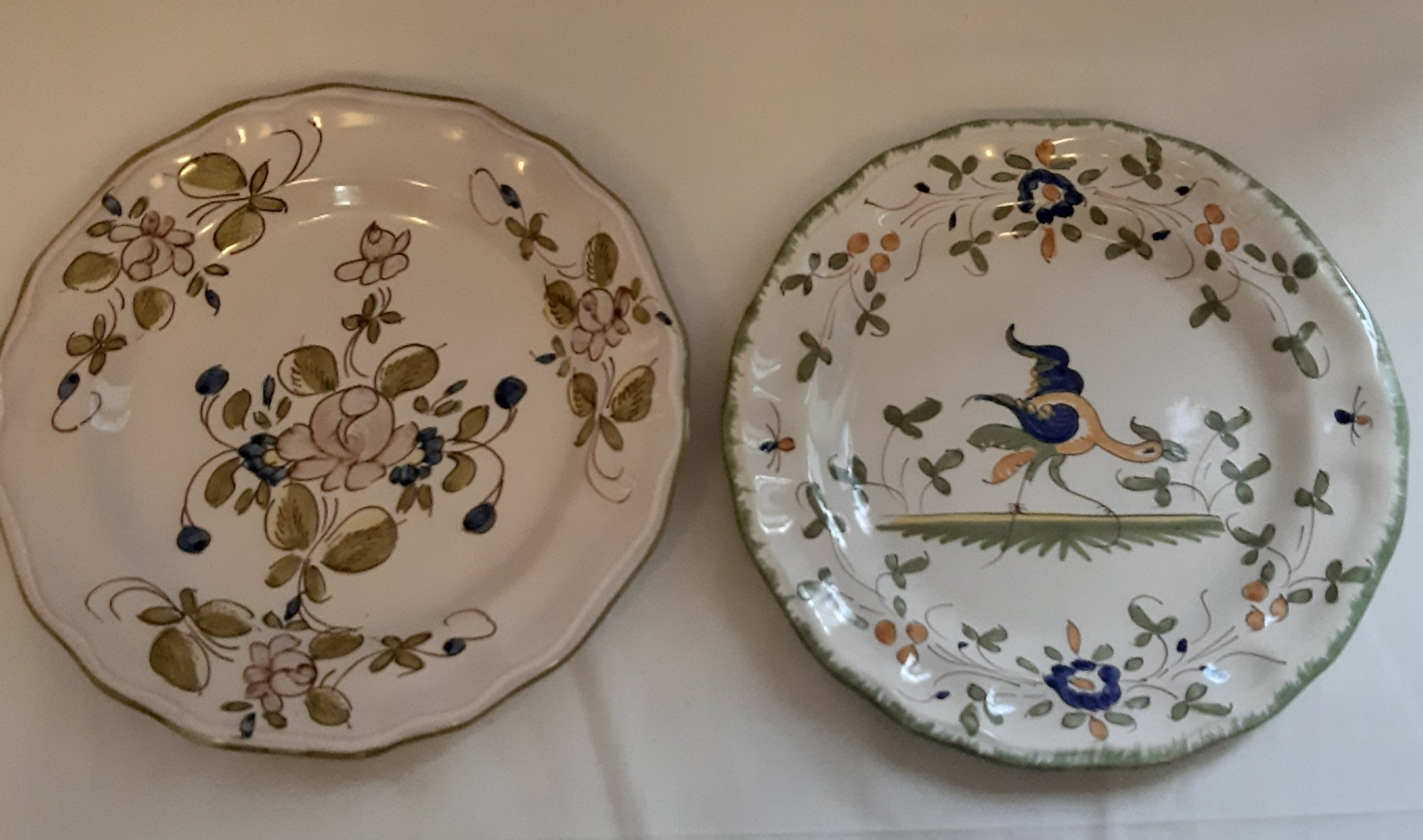Lot De 7 Assiettes Plates Faïence Ancienne - Marque Chiffre 3 En Creux, Très Bon État