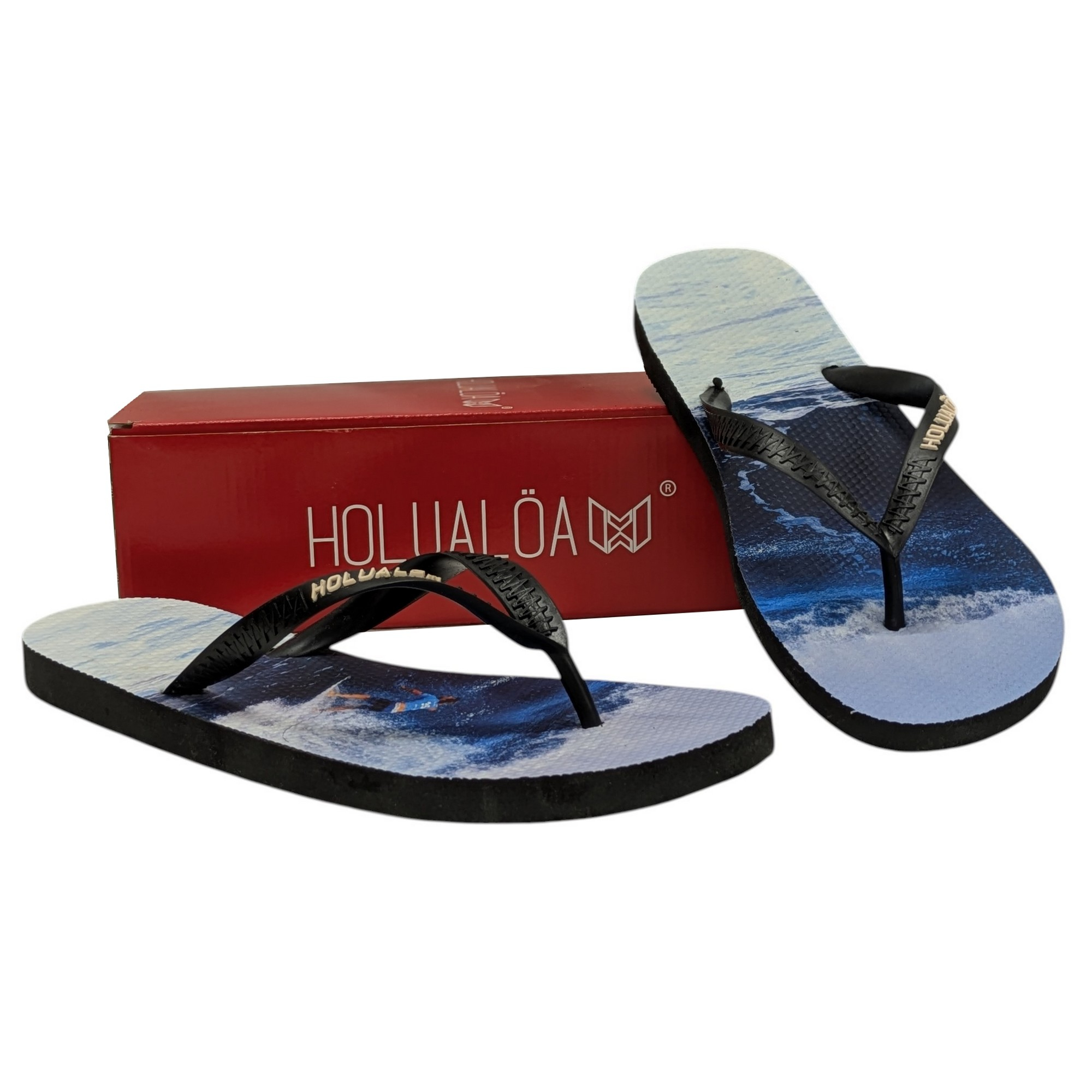 Tongs neuves Holuala P 45/46 Chaussures Flip- flops unisexe imprim surf - Label Emmaus - Modalova