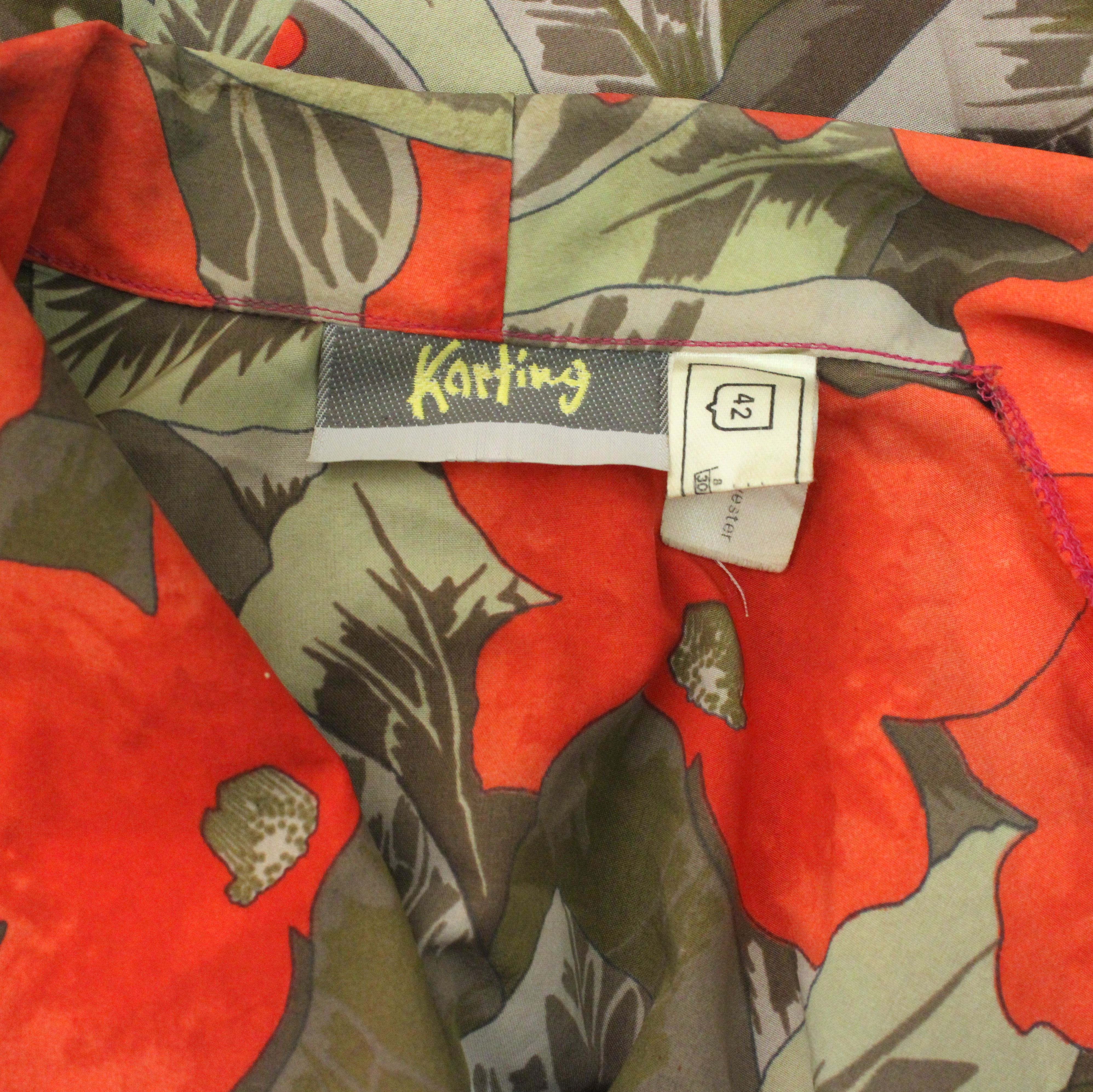 Chemise Kaki & Rouge Fleurie KARTING Taille 42 - Photo 3