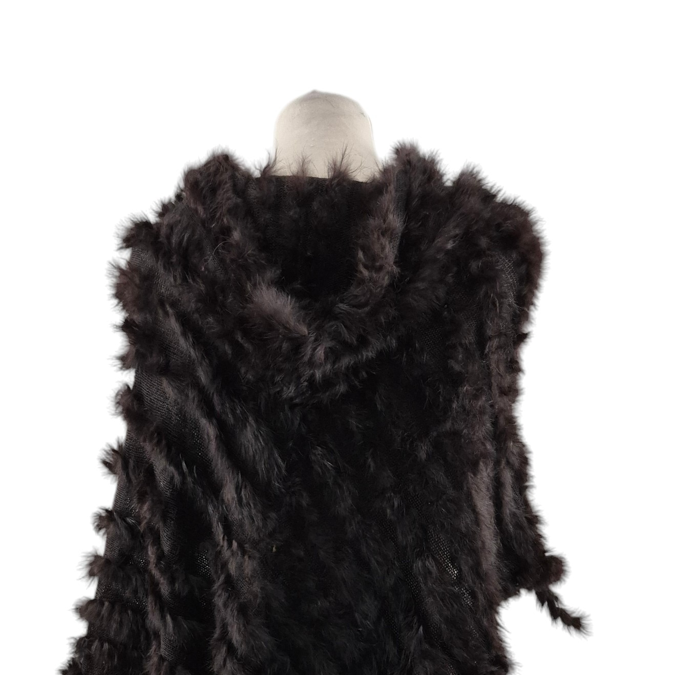 Poncho neuf en fourrure de lapin - TU Comme neuf - Vue 2 - 