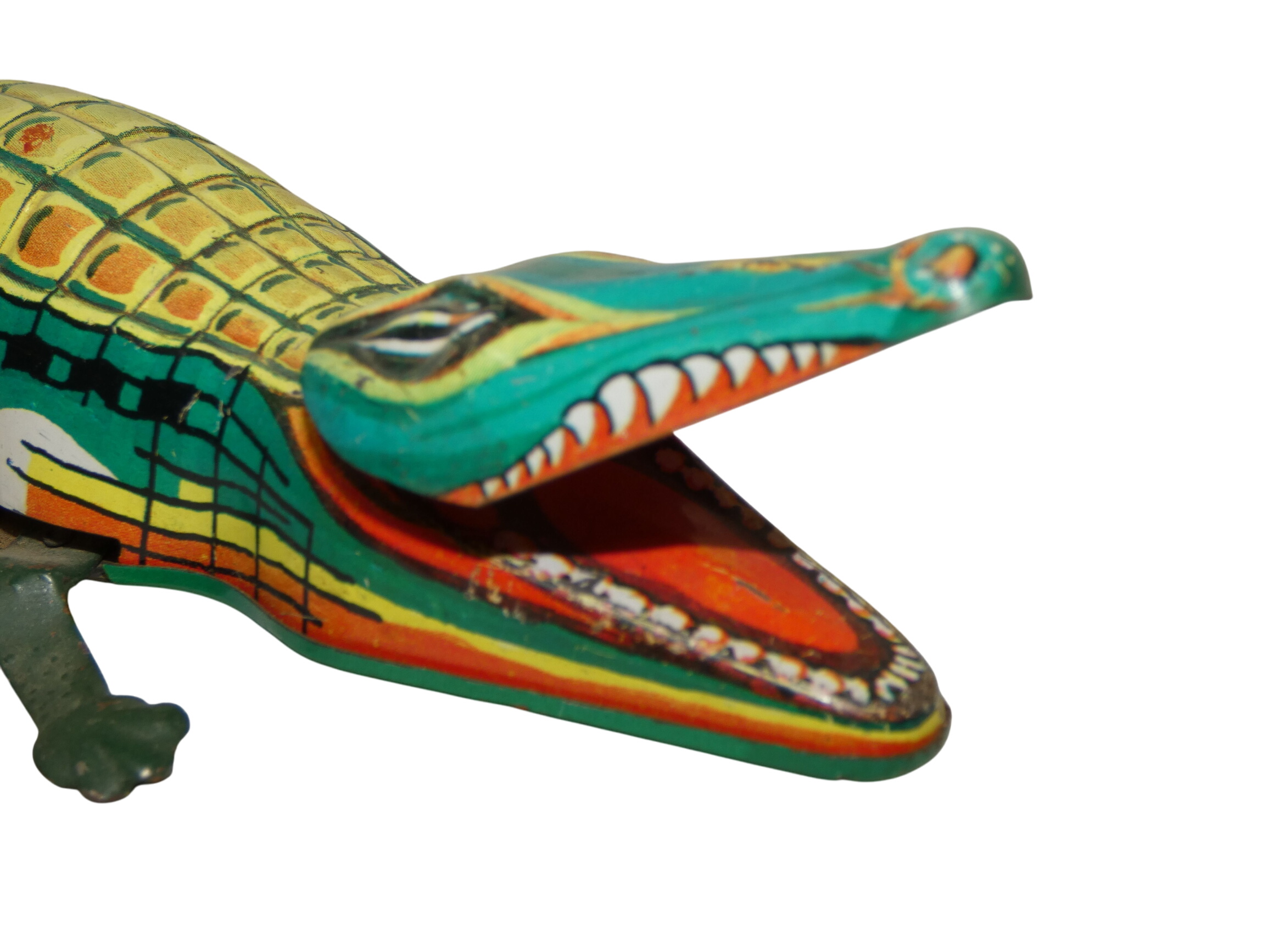 Ancien jouet crocodile en métal à friction BLIC - Photo 0