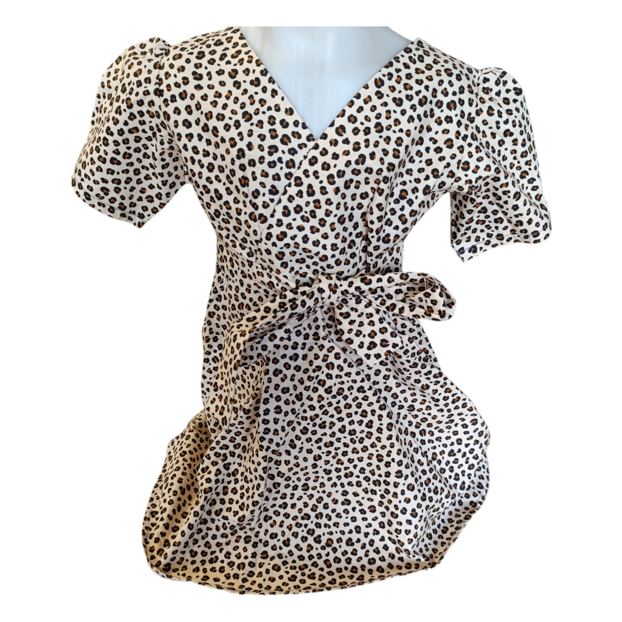 Robe Léopard enfants (taille 5ans ) fabriqué dans notre atelier Acsomur, à partir de tissu recyclé - Photo 1