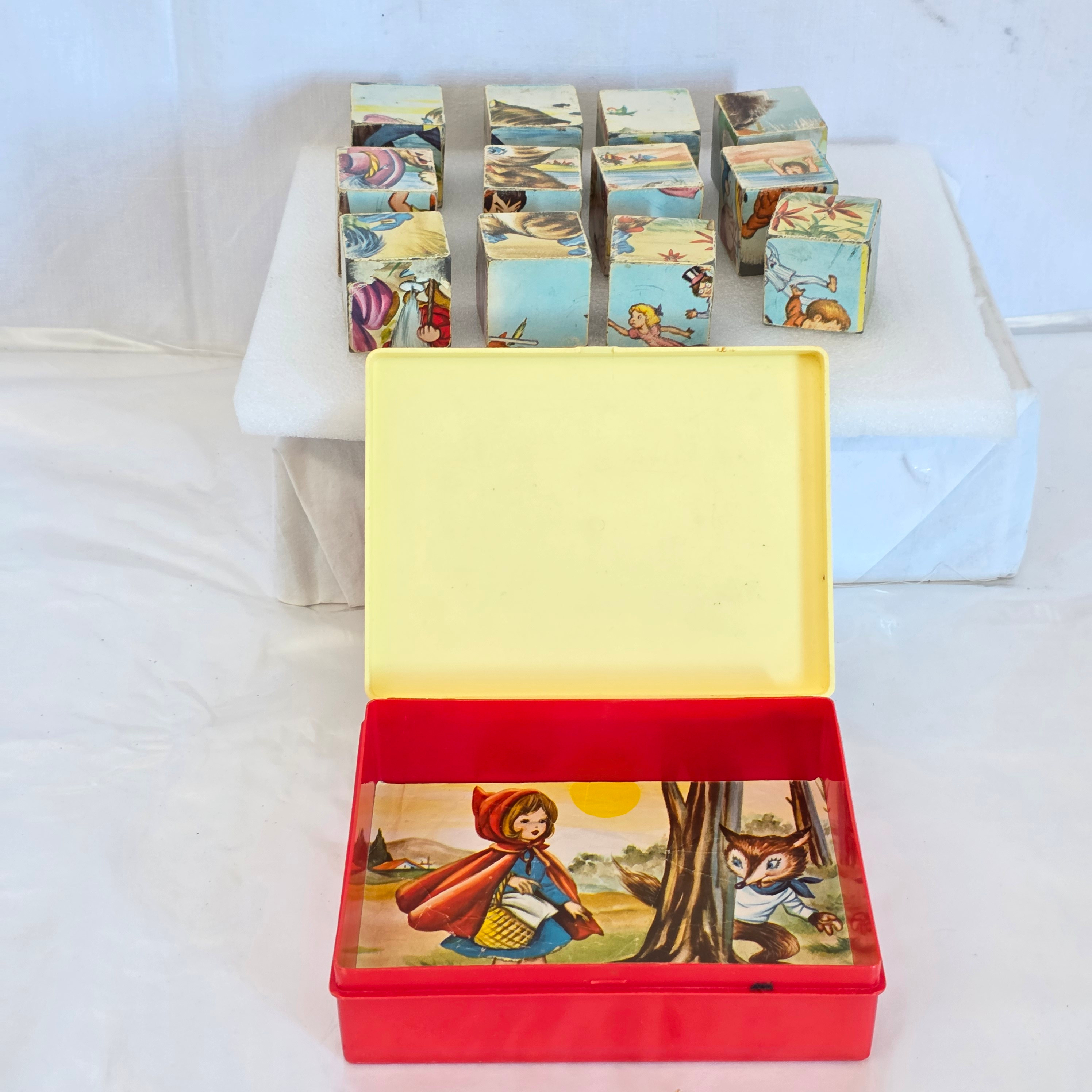 Ancien jeu 12 cubes Bois Marque Garnier  - Vue 4 - 