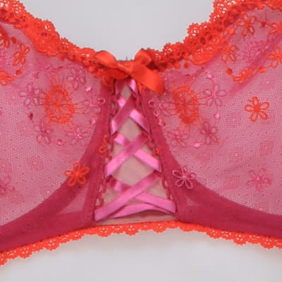 Soutien-gorge rose imprimé avec armatures - Femme - ROUGE GORGE - Taille 100C - Photo 3