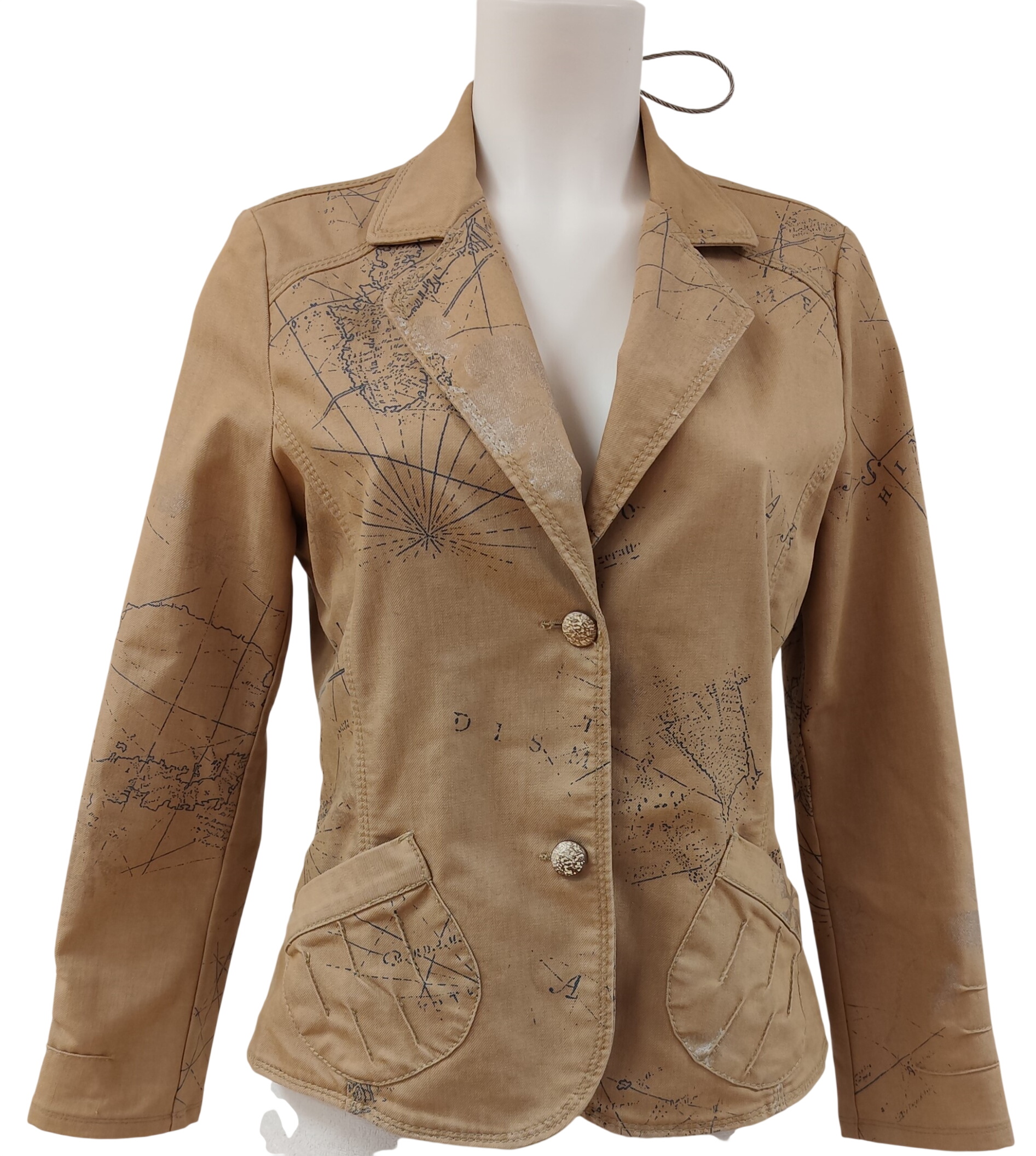 Veste de tailleur / Blazer ajusté style "Saharienne" urbaine Taille 40 Très bon état -  reconditionné disponible sur Label Emmaüs