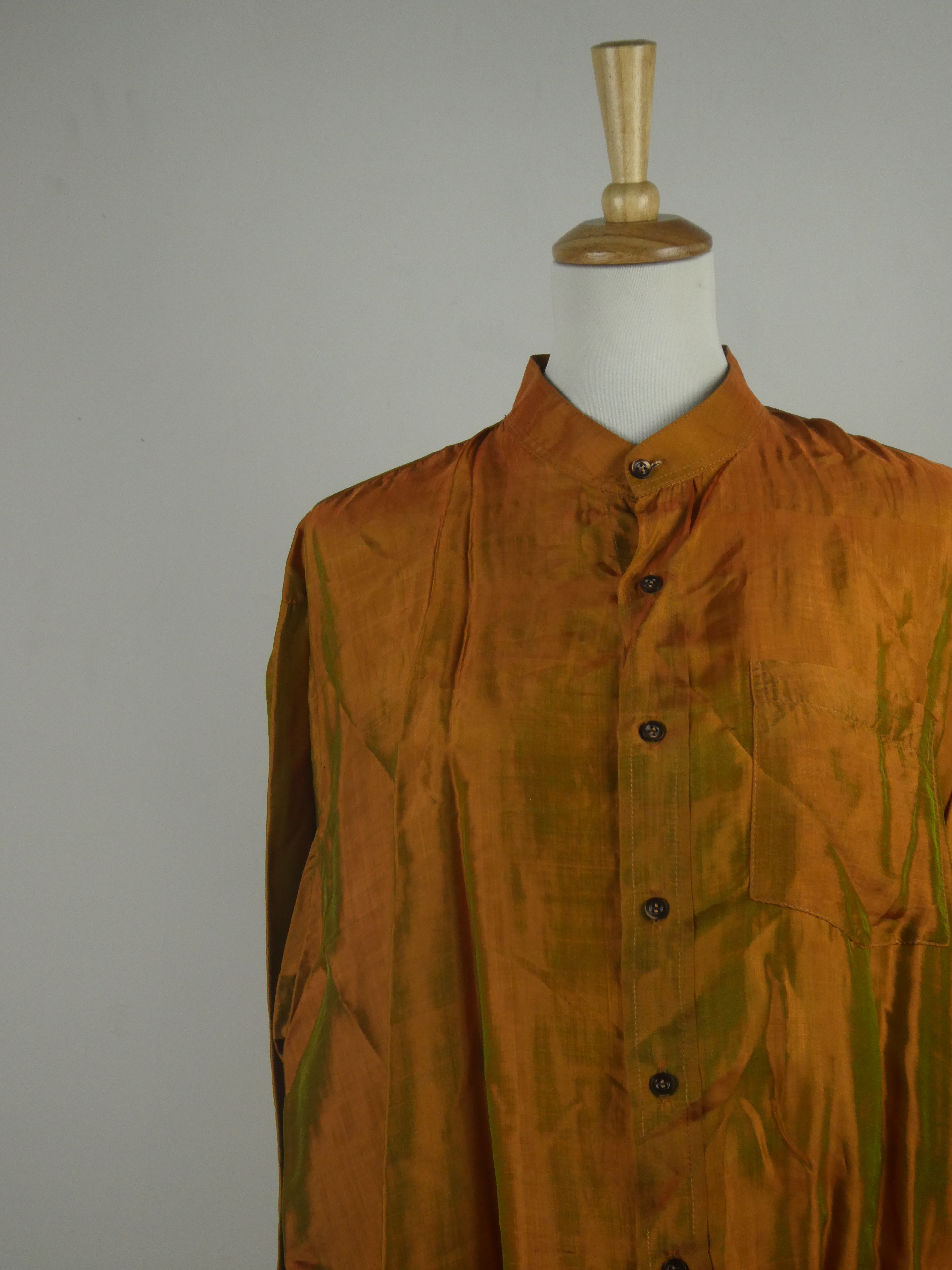 Sytan chemise manches longues encolure mao effet irisé - Taille XL - Photo 8