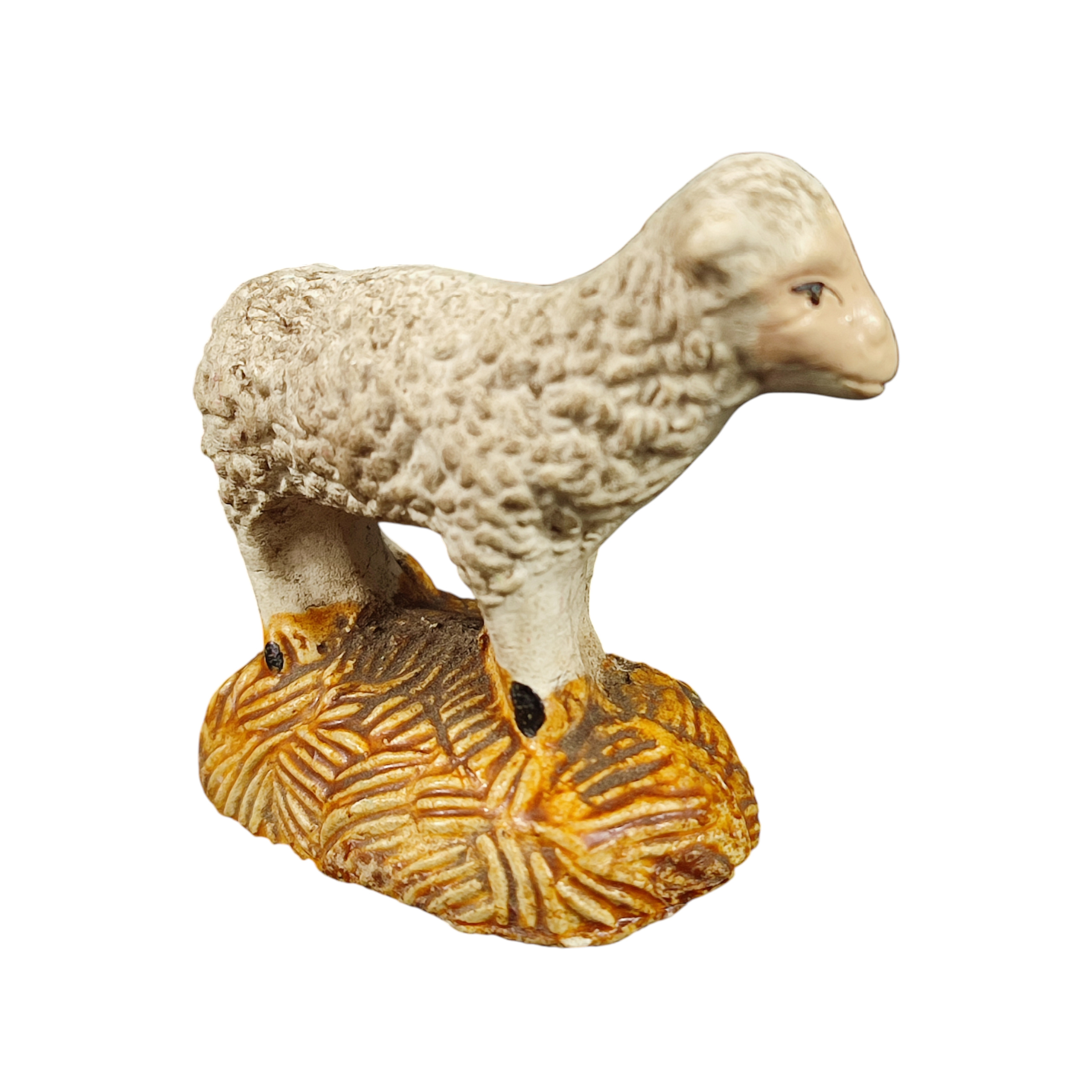 Ancien Santon Devineau – Berger Au Mouton – Taille 5 – Crèche De Noël