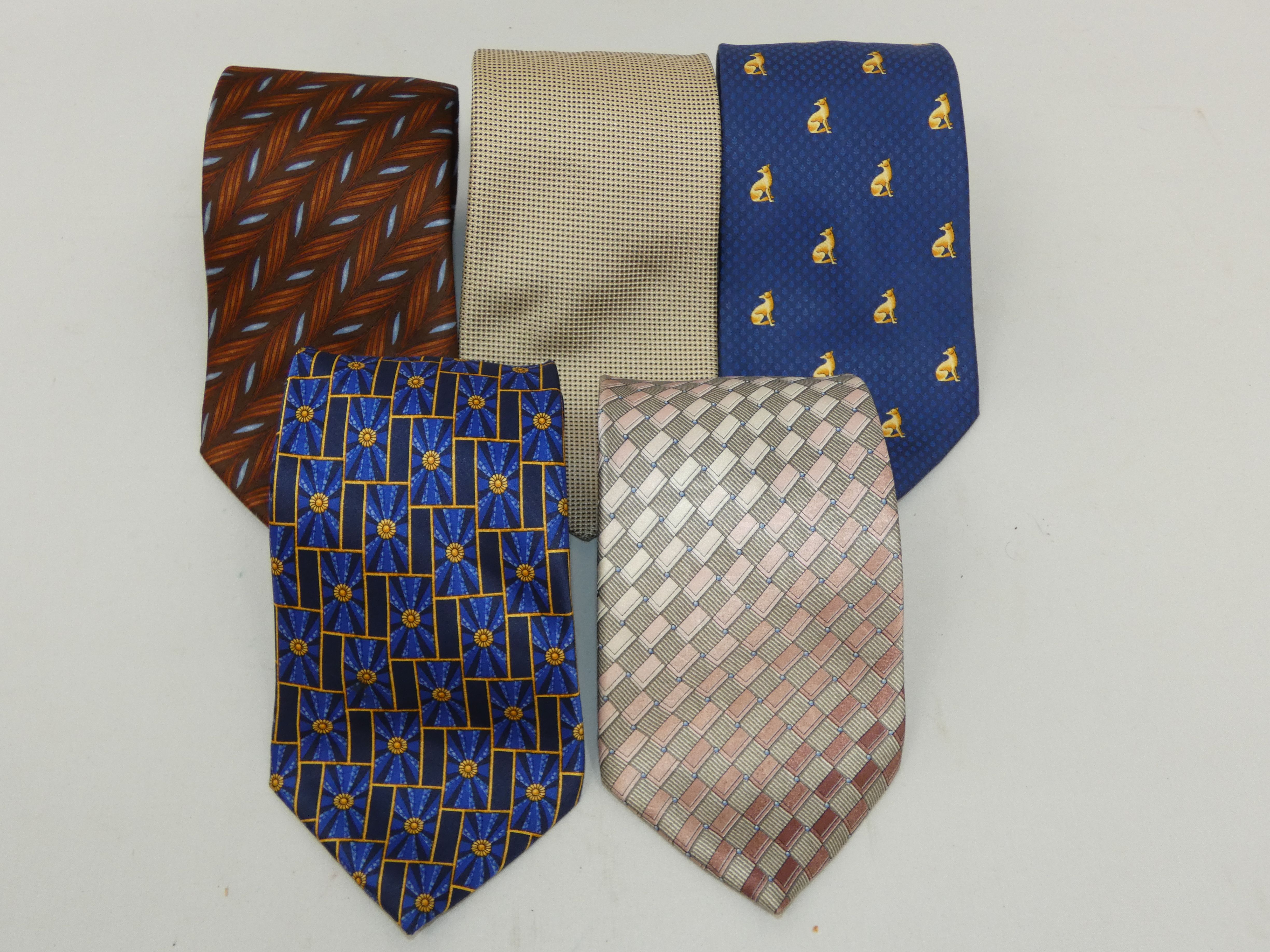 Lot de 5 cravates en soie de marque LANVIN Paris - Photo 2