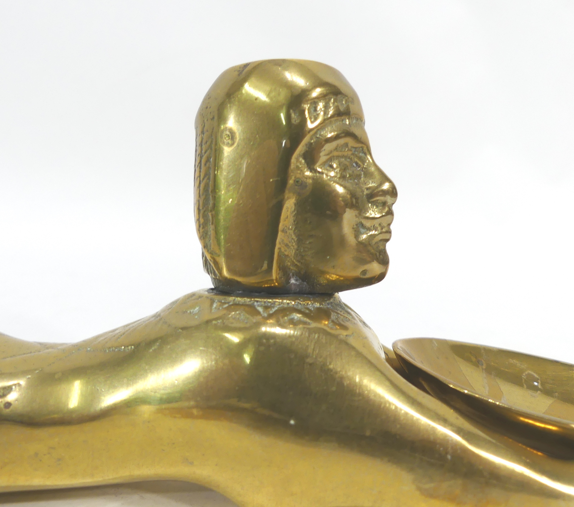 Nageuse Égyptienne Cuillère à Fard en Bronze - Photo 1