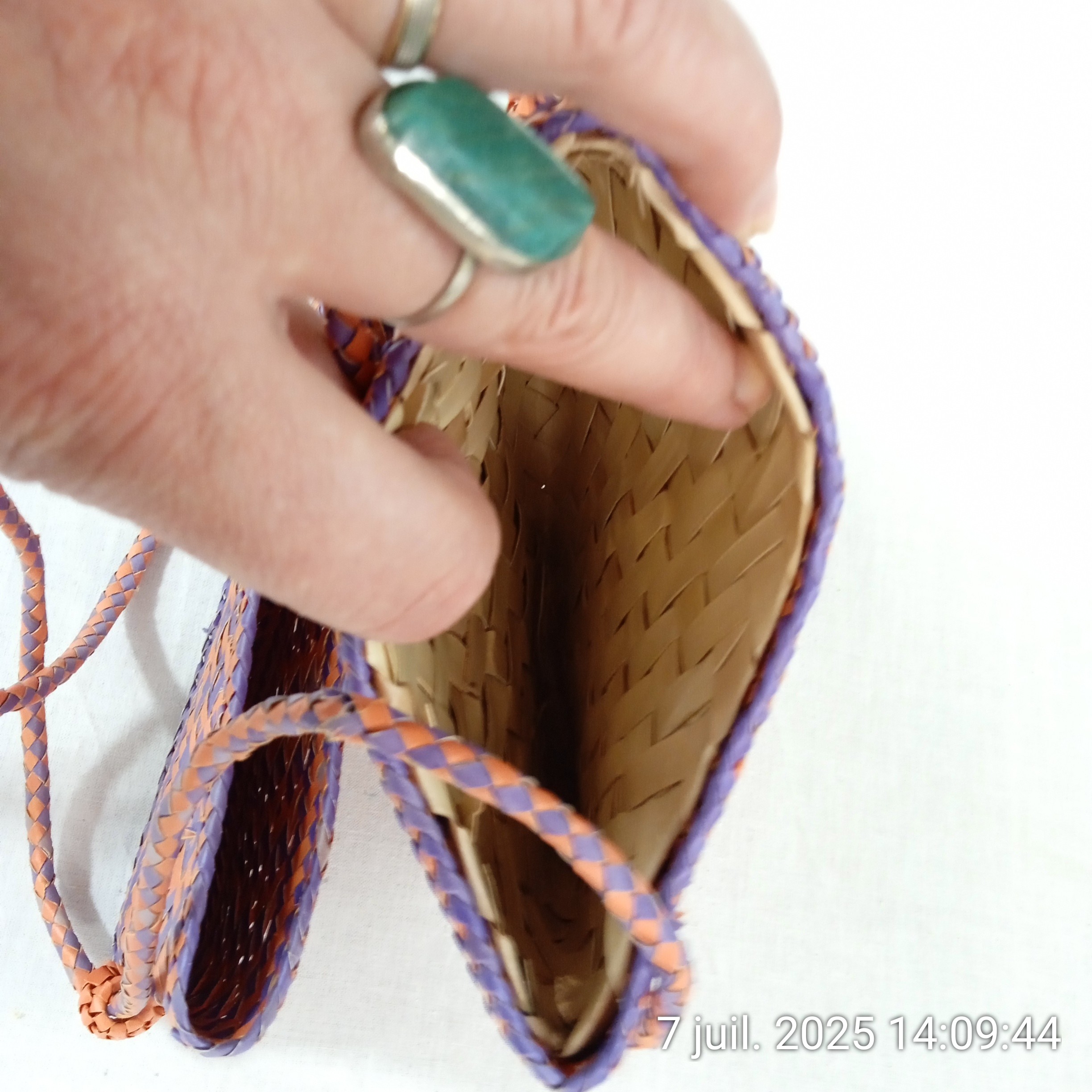 Sac bandoulière/pochette vintage style festival hippie bohème en osier tressé - Photo 4
