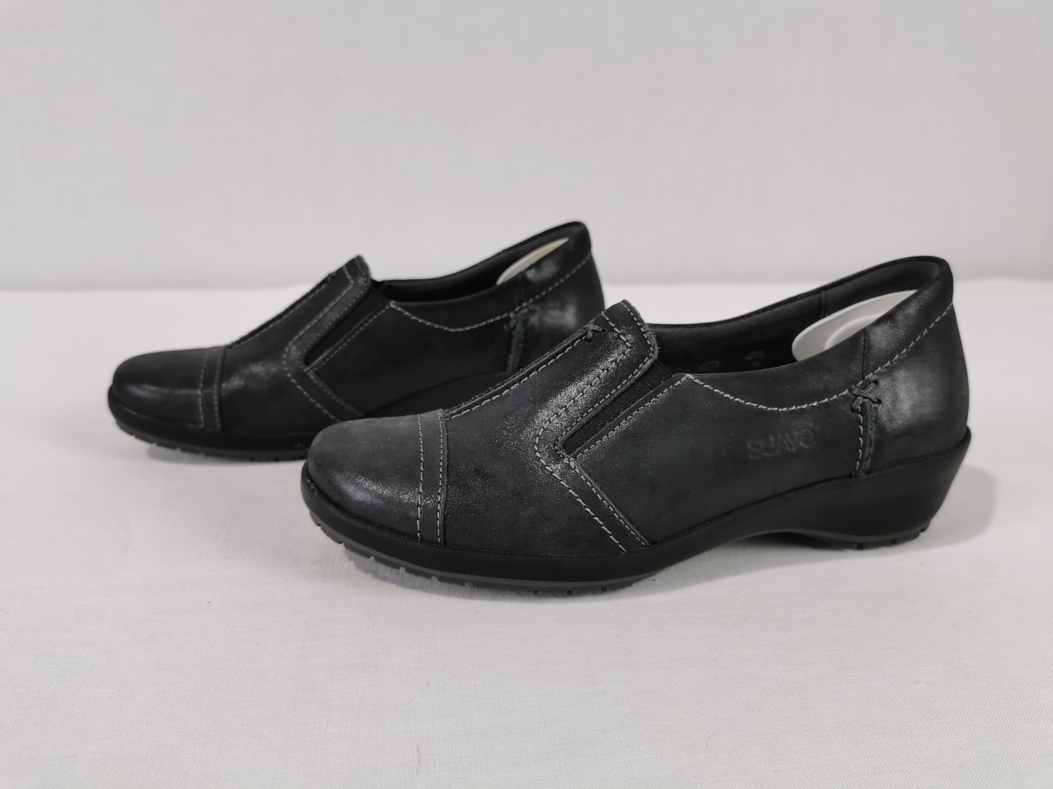 Mocassins cuir gris femme - Suave taille 35  Très bon état - Vue 5 - 