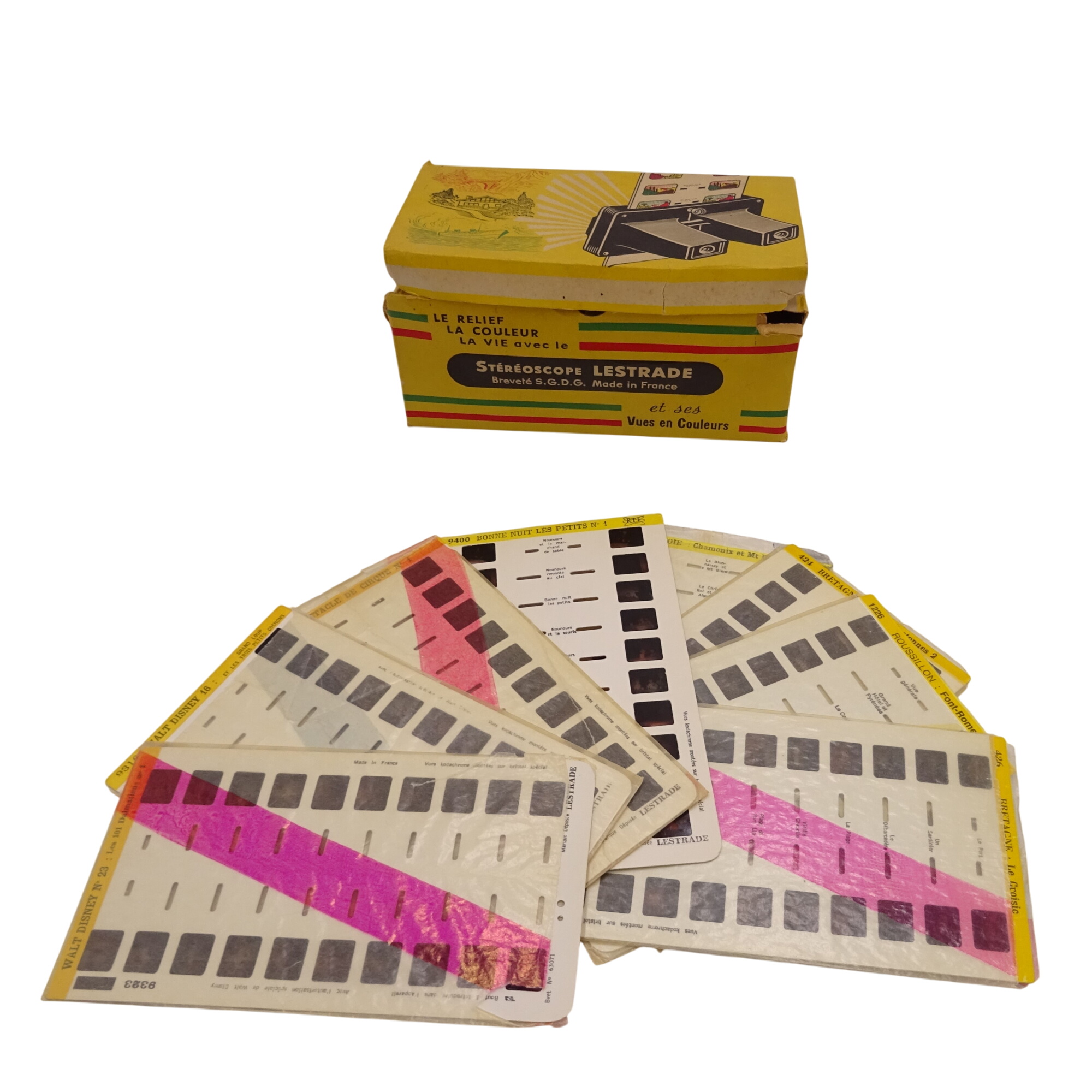 Stéréoscope Lestrade Simplex avec 8 cartons - État correct sur Label Emmaüs