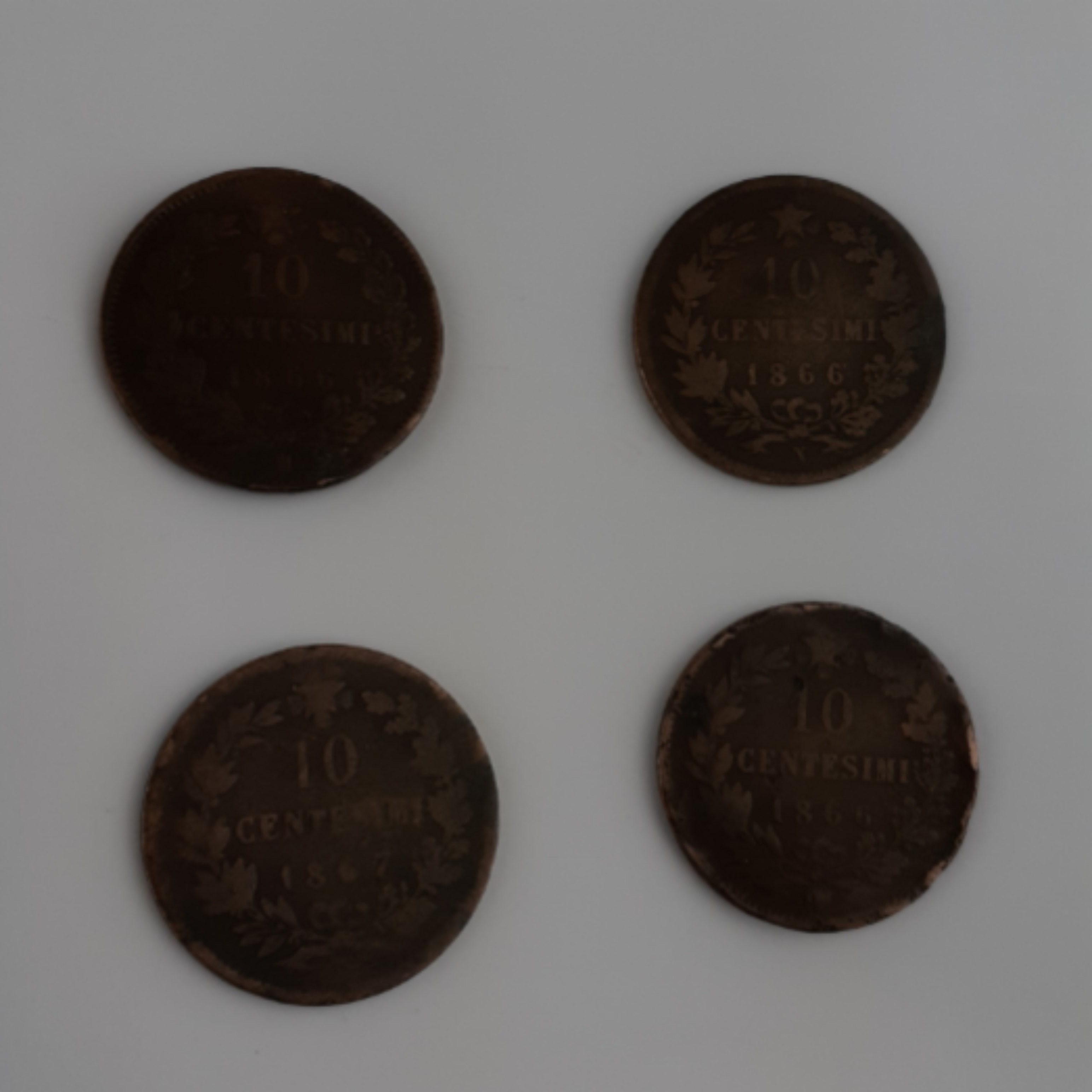 4 Pièces de 10 centimes - Vittorio Emanuele II - Roi D'Italie - 1866 + 1867 - Photo 1