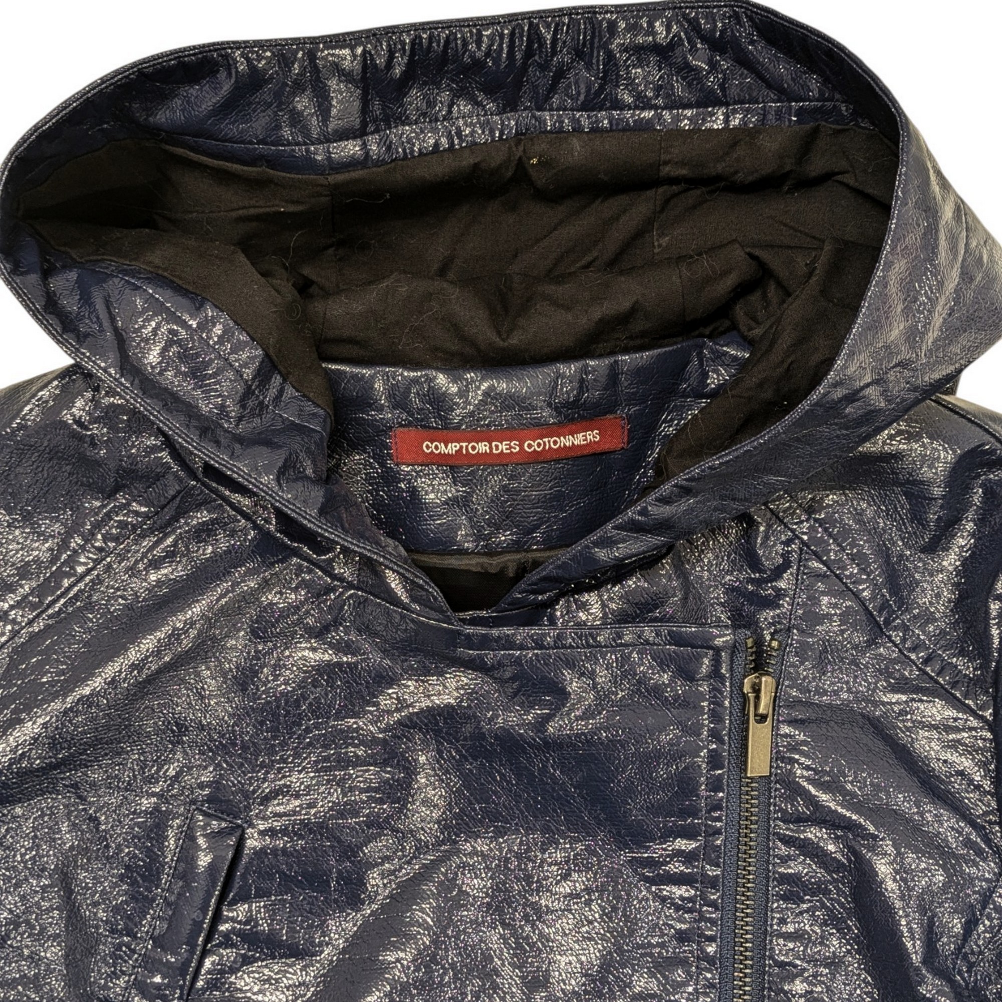 Comptoir des Cotonniers mod. Vasilic T 38 Veste Imperméable en cuir synthétique bleu marine - Photo 1