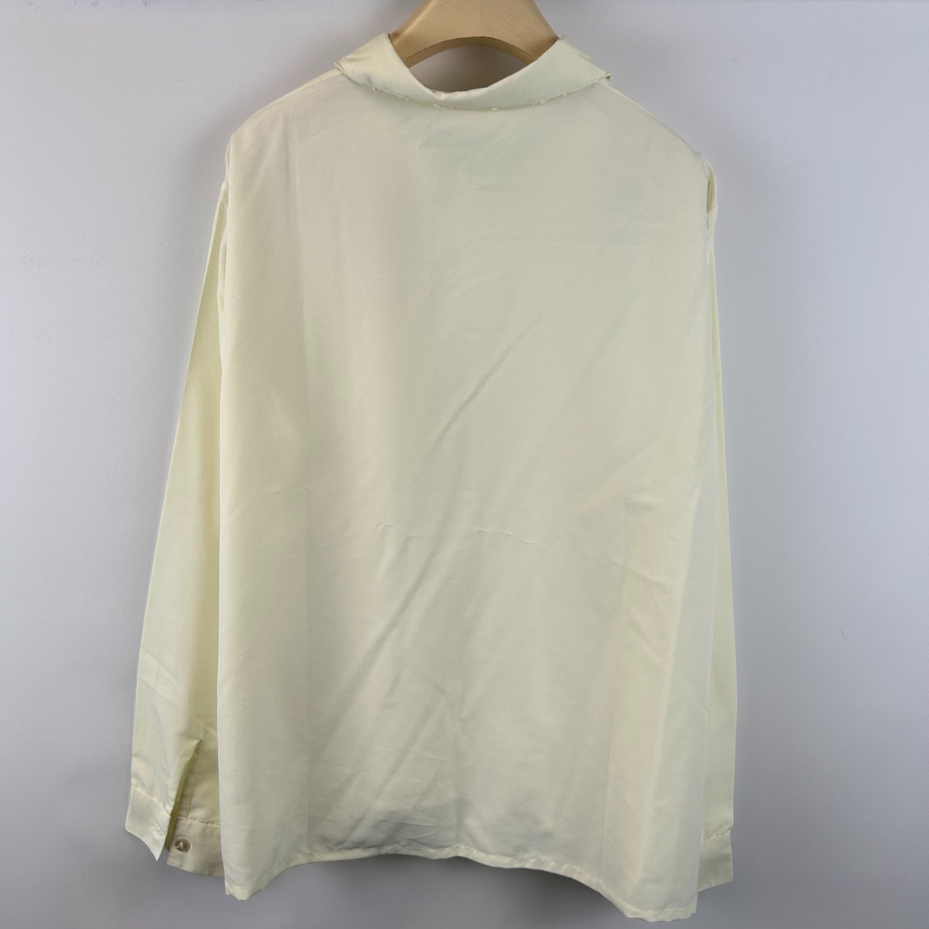 BleuBonheur - Chemisier vintage jaune beurre avec broderies - Taille 48 - Photo 2