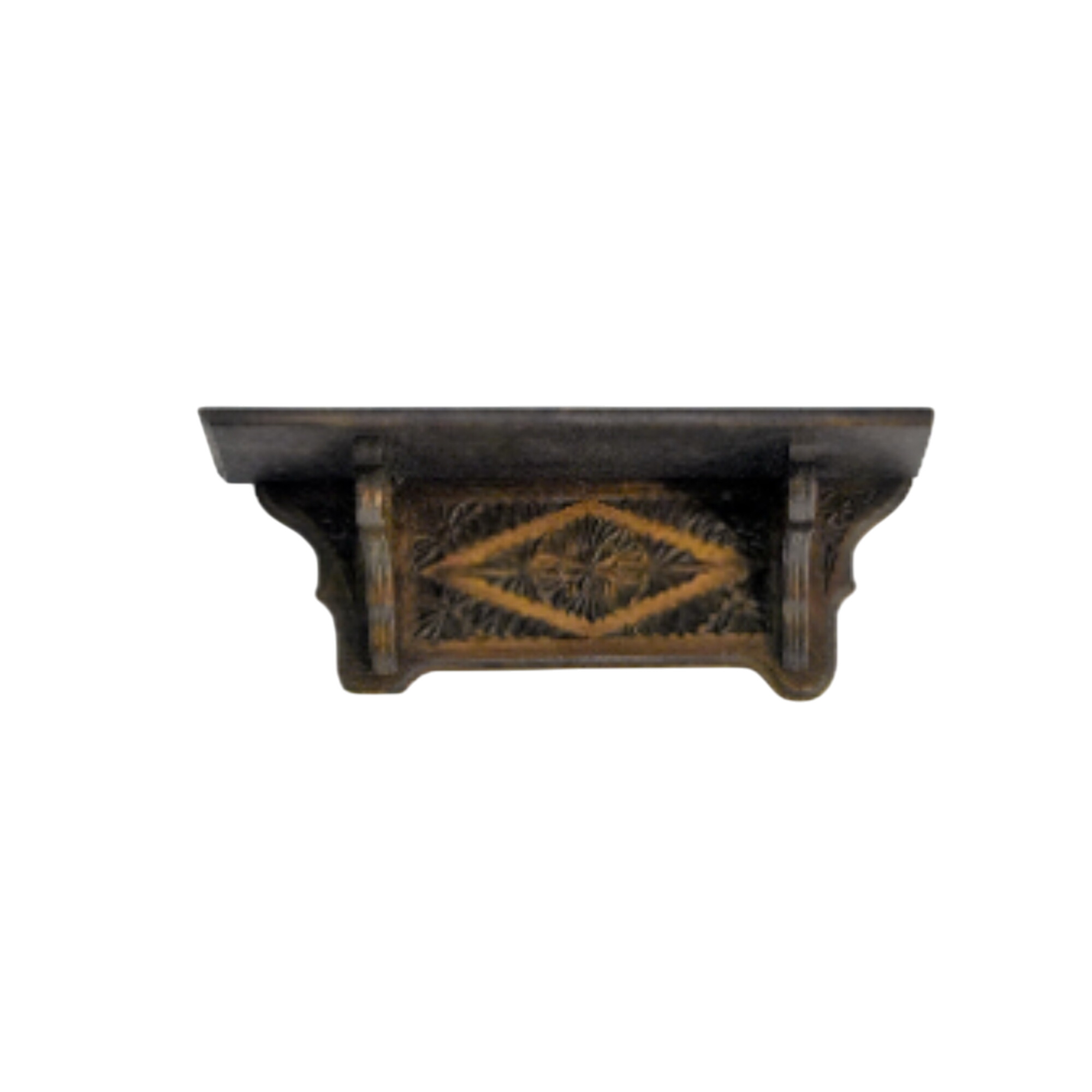 Petite Etagère Murale Incomplète - Bois Sculpté - Photo 0