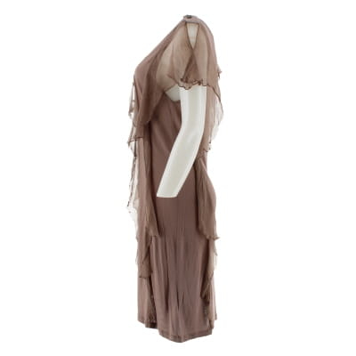 Robe marron sans manches - Femme - Chipie - Taille 34 Très bon état - Vue 3 - 