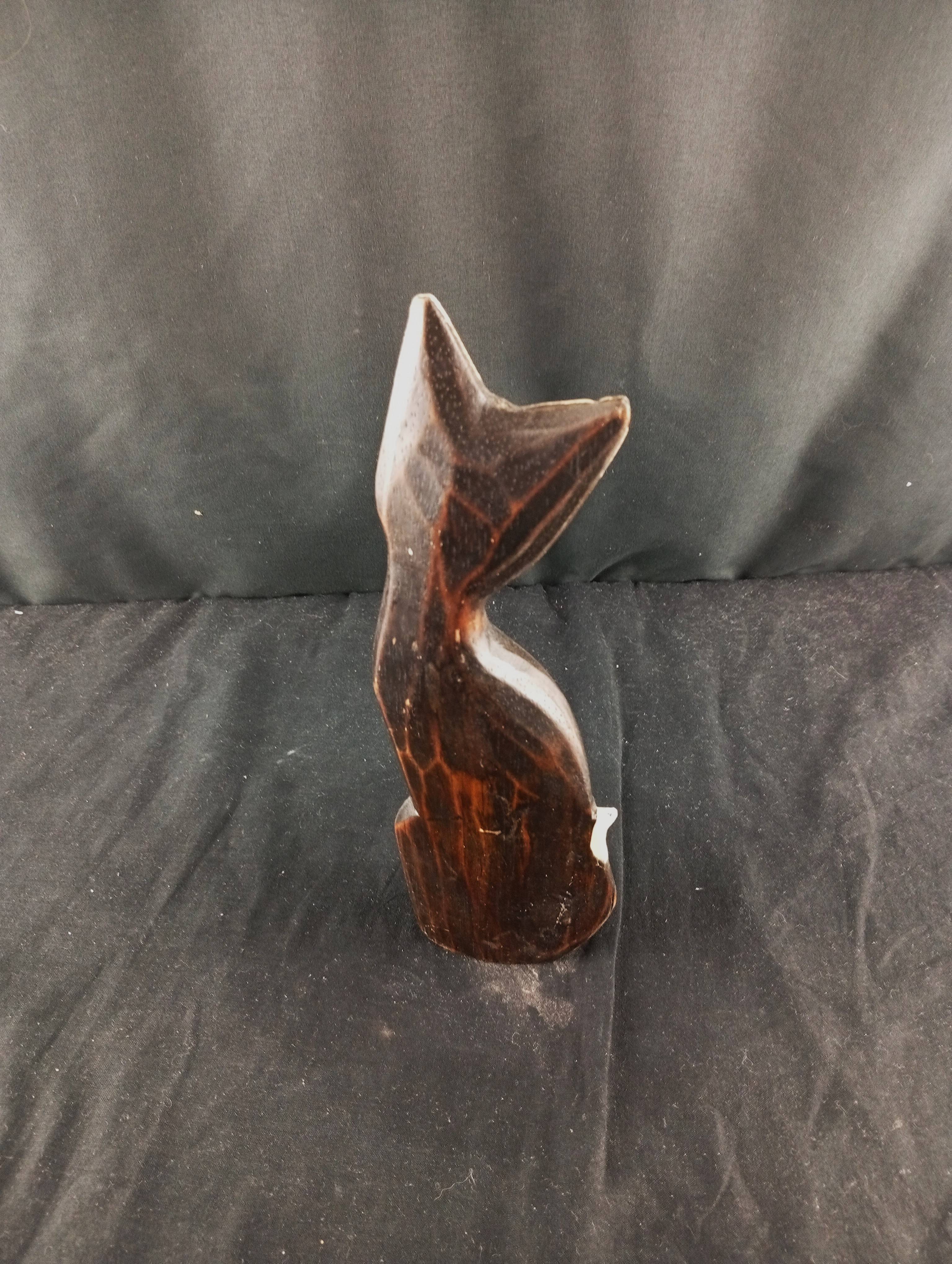 Statuette chat sculptée -Bois léger - Photo 3