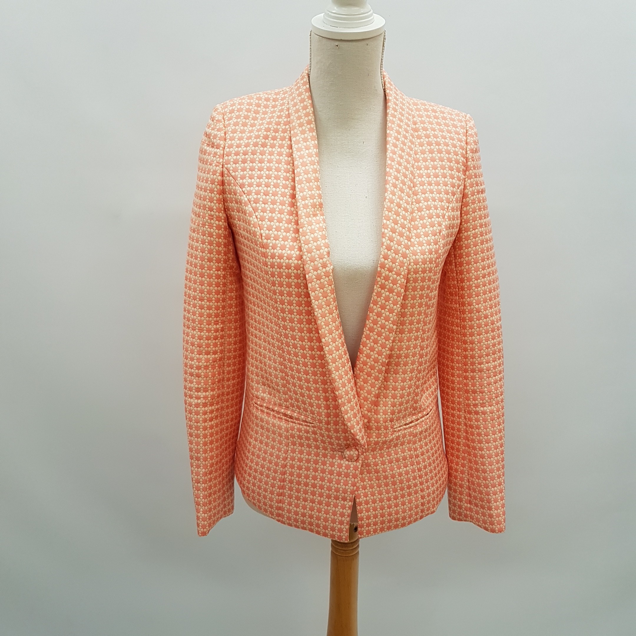 Veste blazer de fêtes saumon et blanche - MISSGUIDED - taille 34 - Photo 4