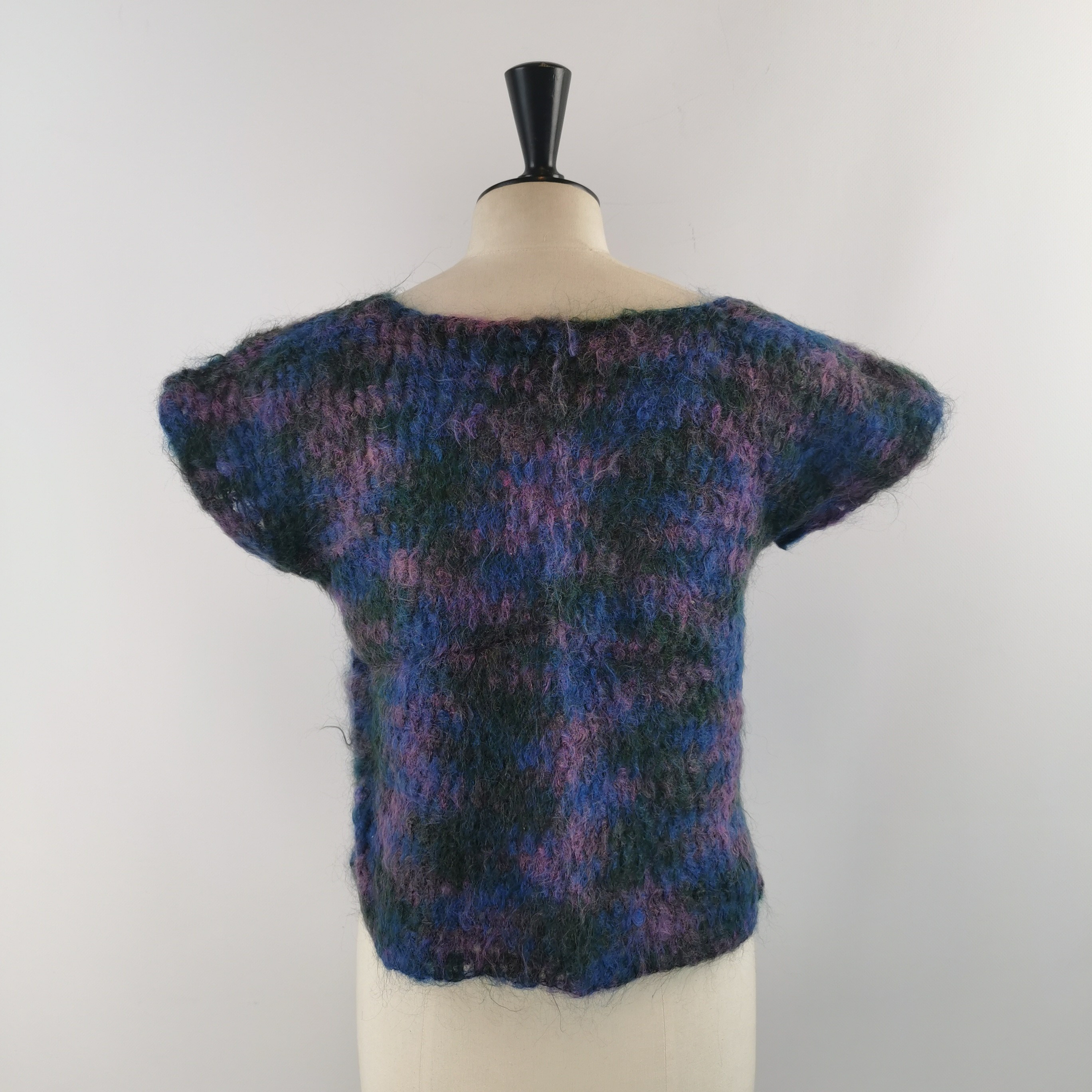 Gilet sans manches Crochet M(estimée) Bleu et Violet  - Vue 2 - 