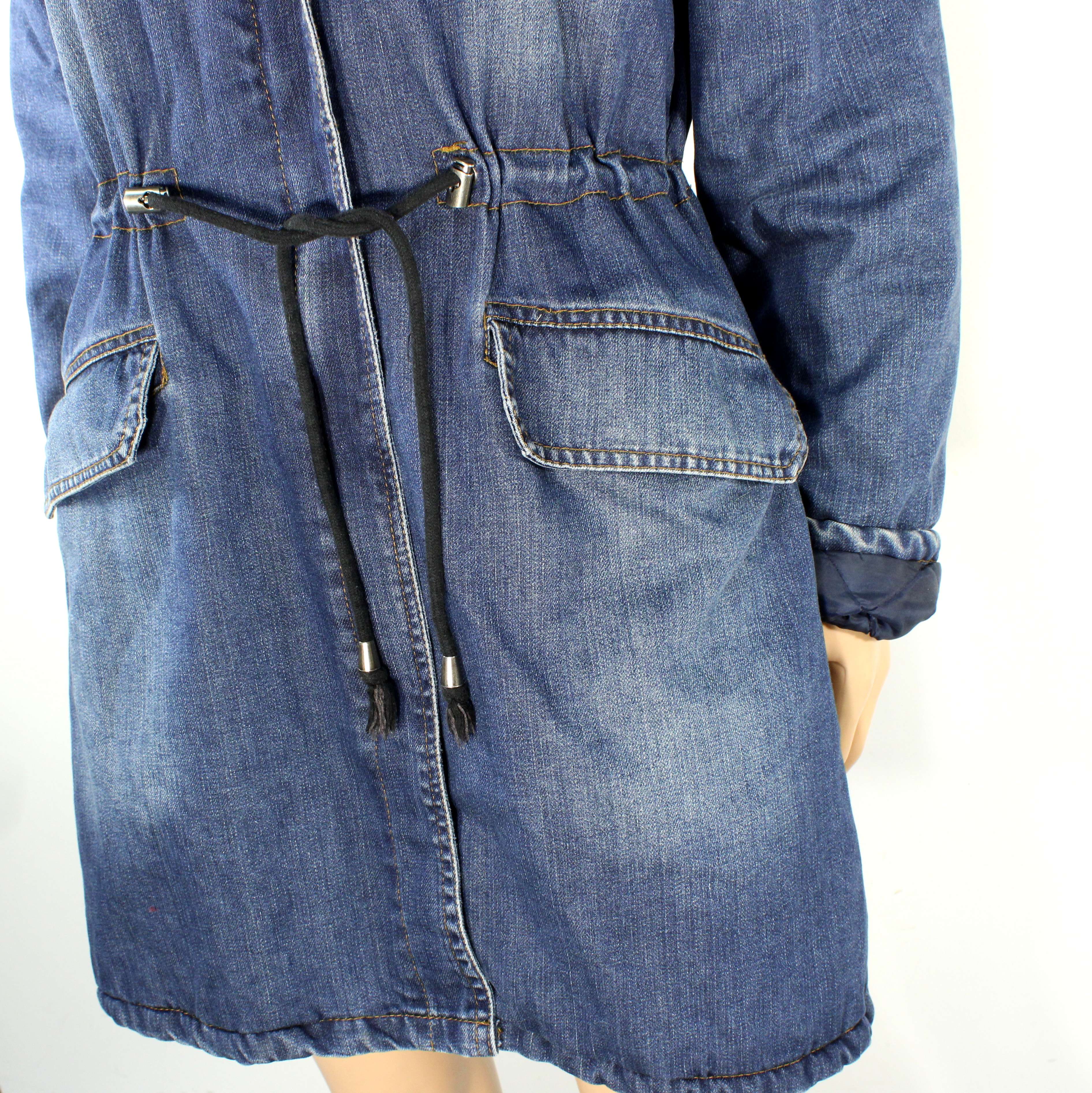 Manteau Femme Bleu Jean & Fausse Fourrure Estimée Taille Unique Bon état - Vue 6 - 