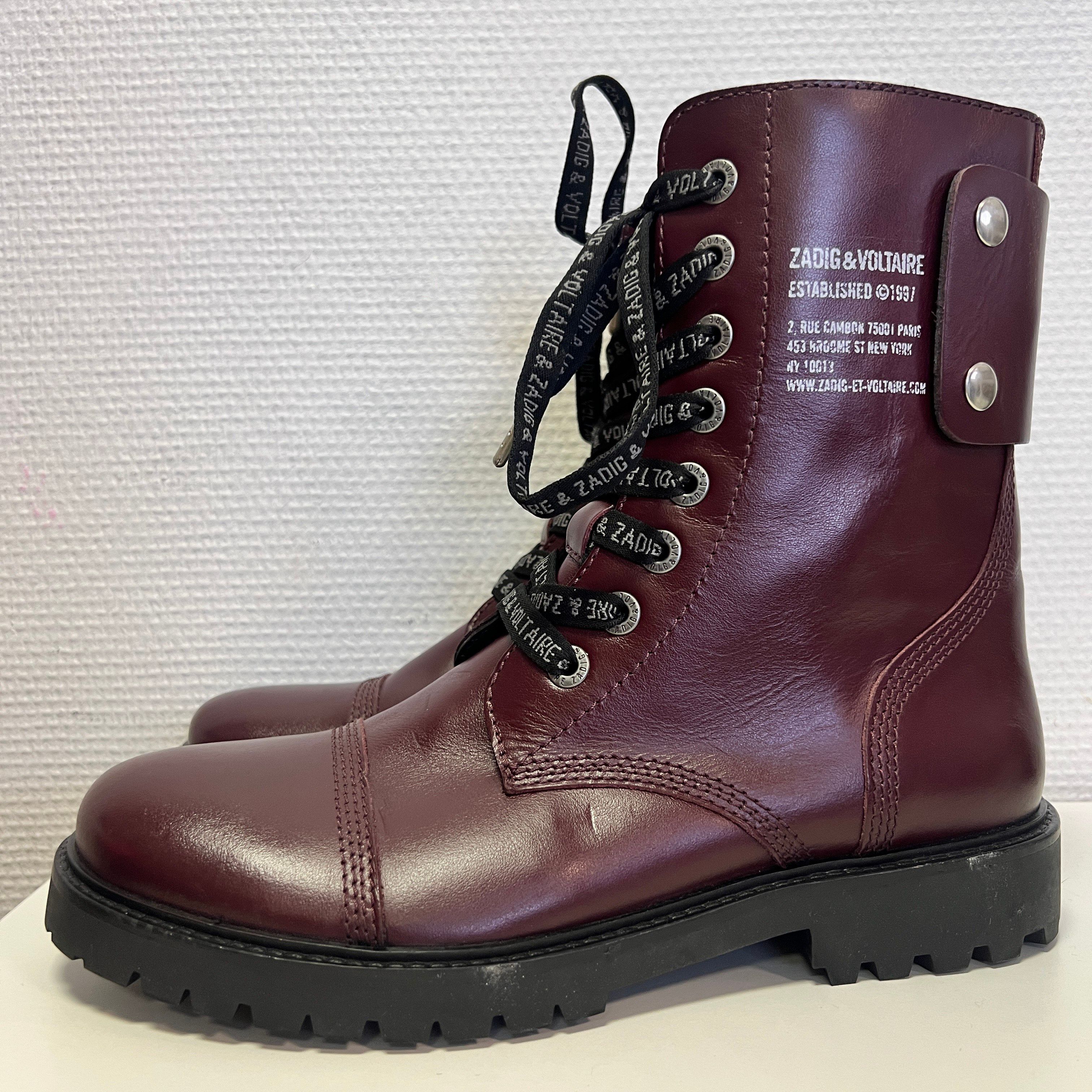 Zadig&Voltaire - Bottes - Cuir bordeaux - Taille 41  - Vue 3 - 