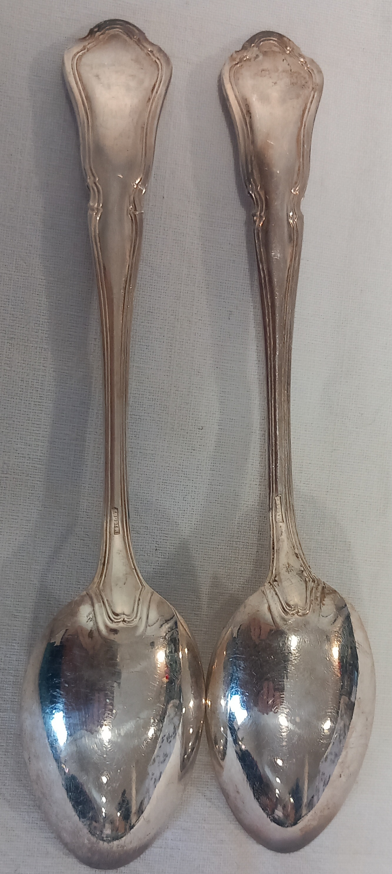 Duo de cuillère en métal blanc. - Bon état - Photo 4