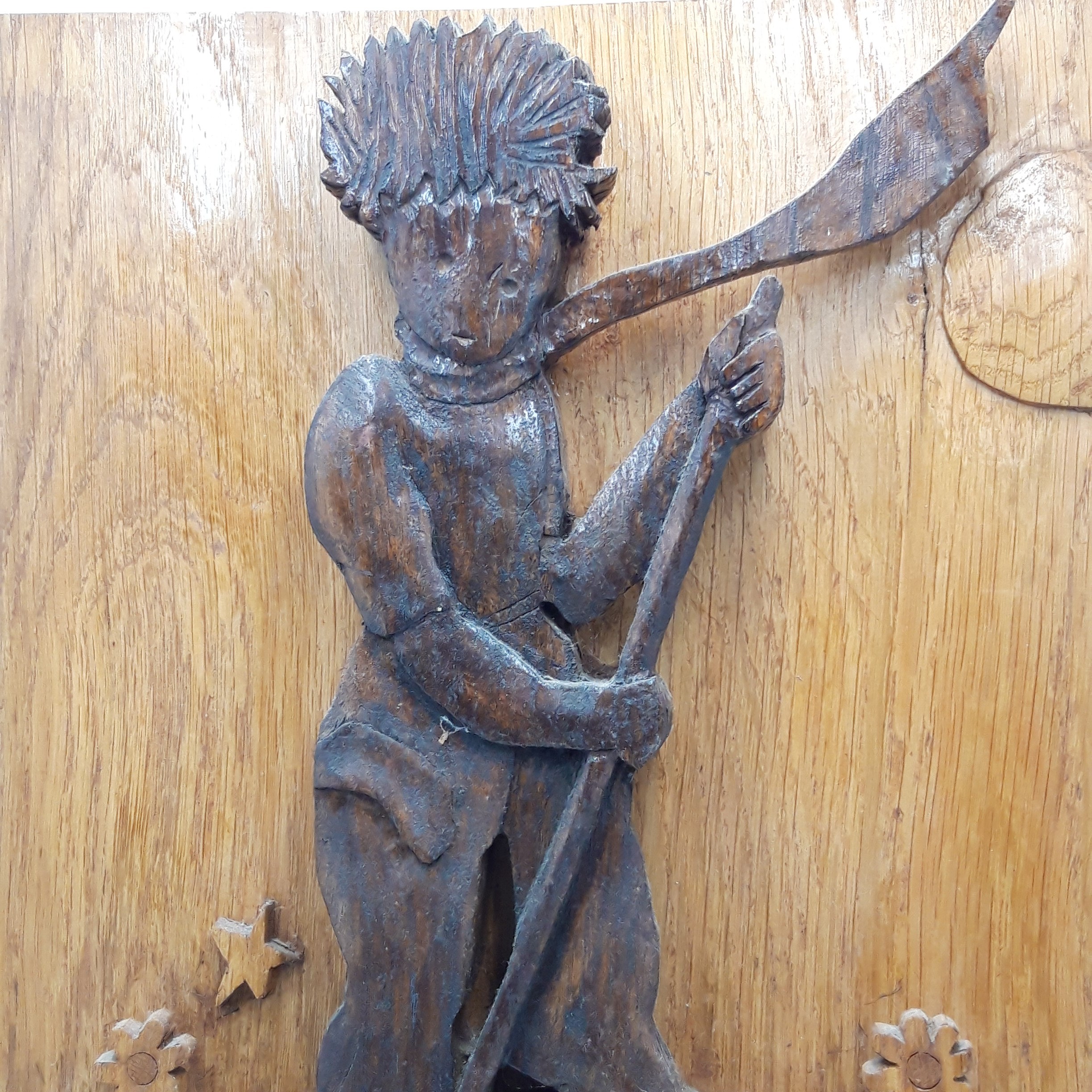 Tableau en Relief – Sculpture sur bois ‘’Le petit Prince’’, Artisanat fait main. Bon état - Vue 3 - 
