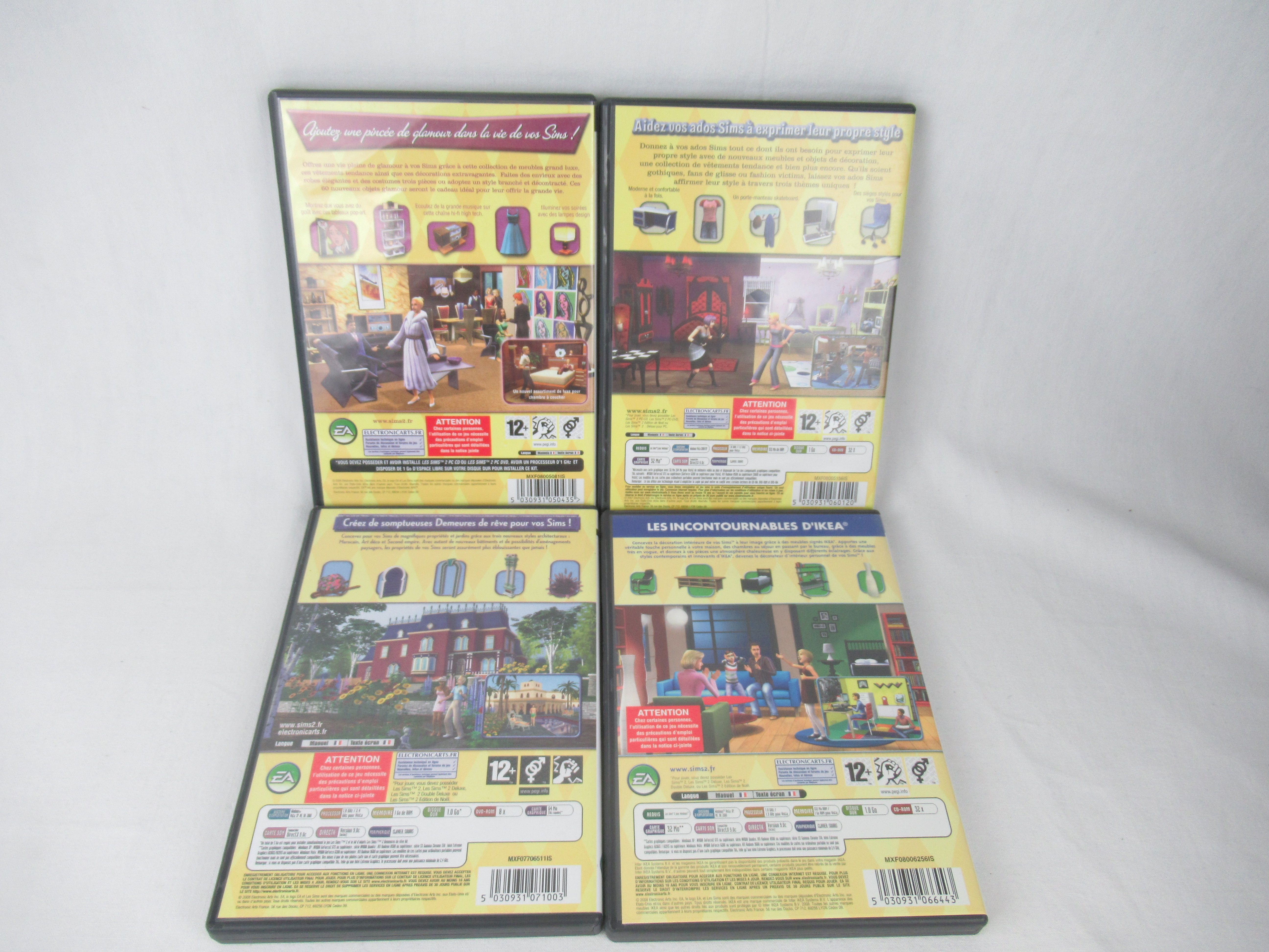 Lot de 4 jeux de kit pc Les Sims 2 en bon état Bon état - Vue 2 - 