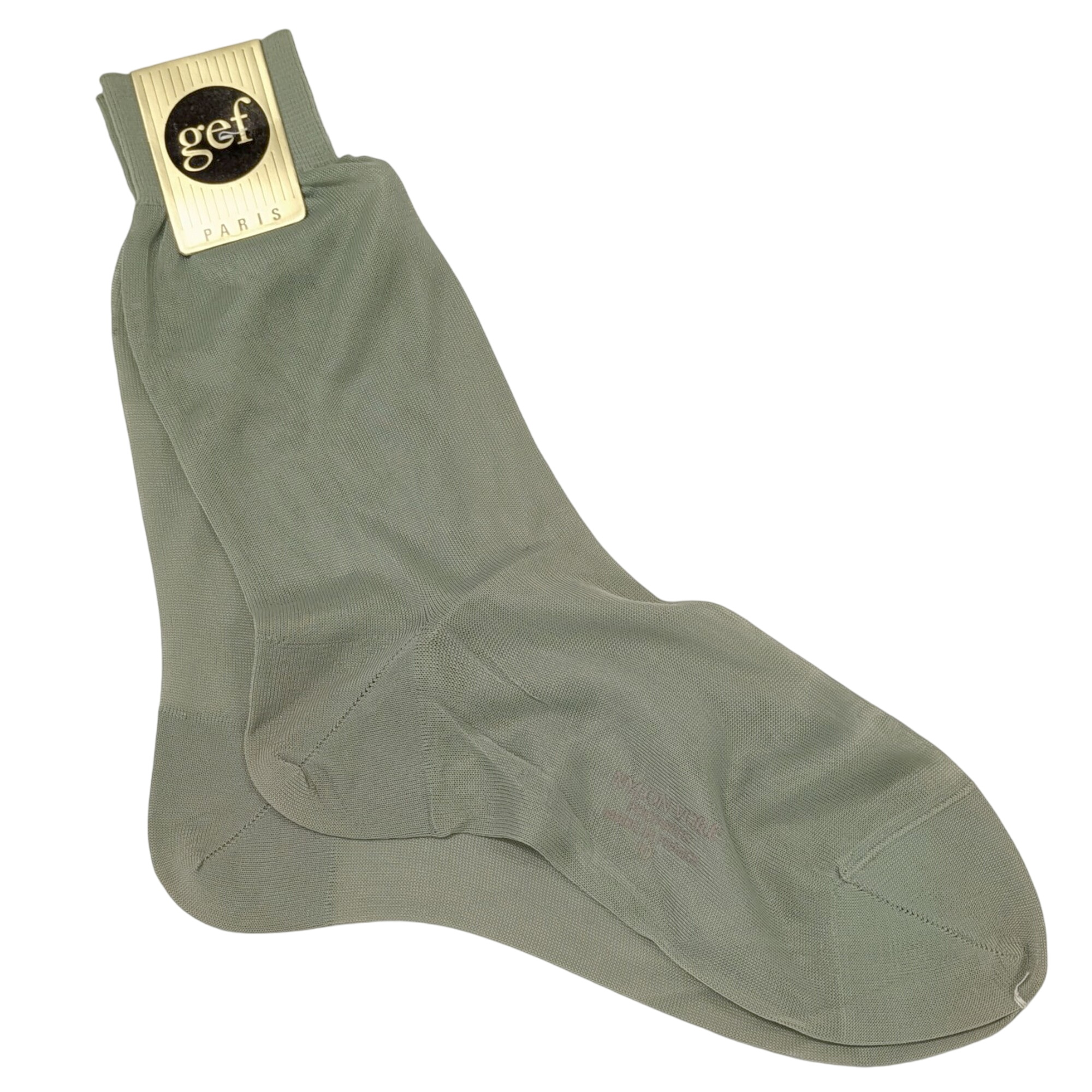 Paire de chaussettes neuves Gef Paris P 10 = P 41 Vintage annes 50/60 en voile amande - Label Emmaus - Modalova