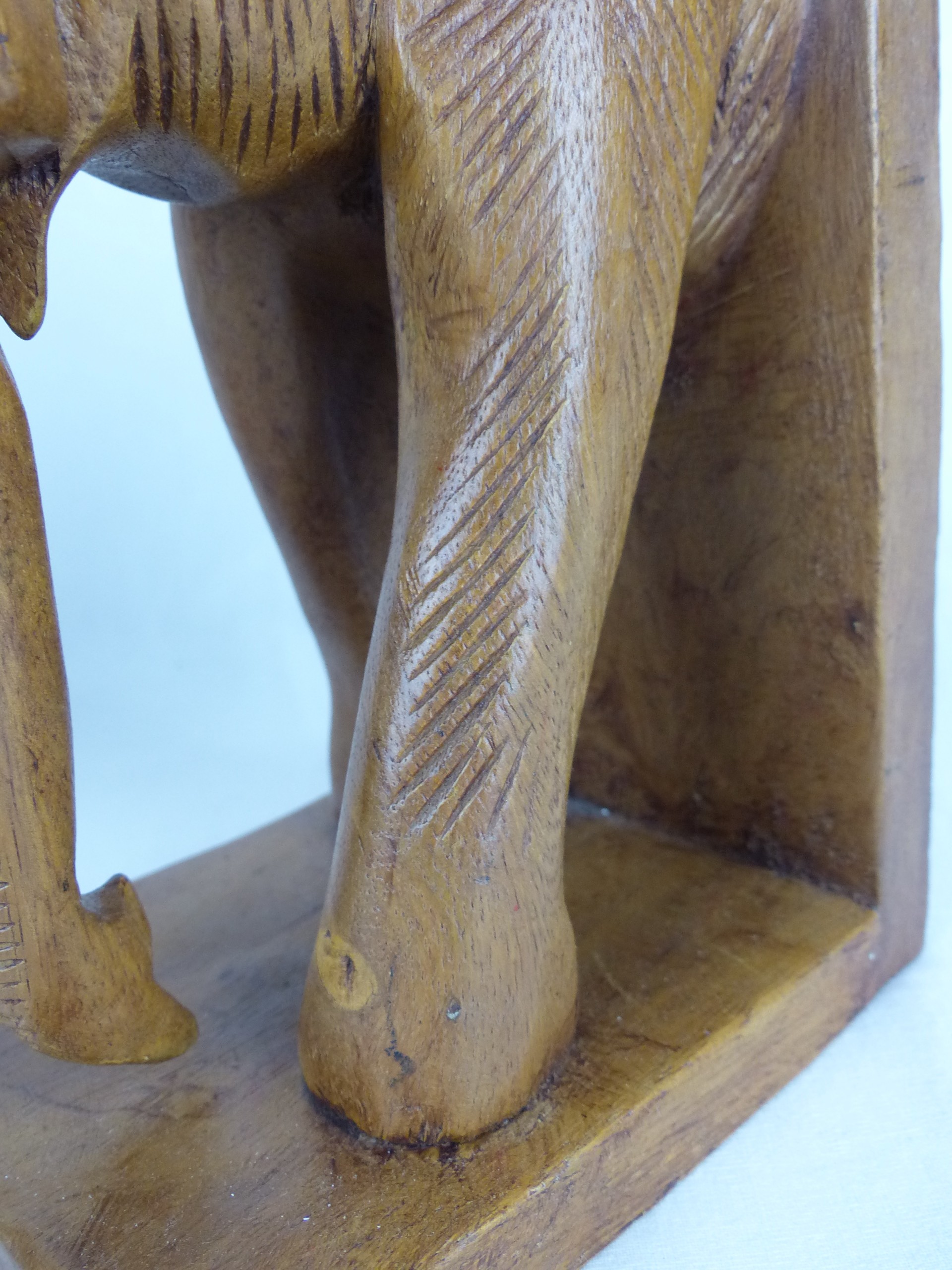 Serre-livres vintage Éléphants en bois sculpté - Photo 7