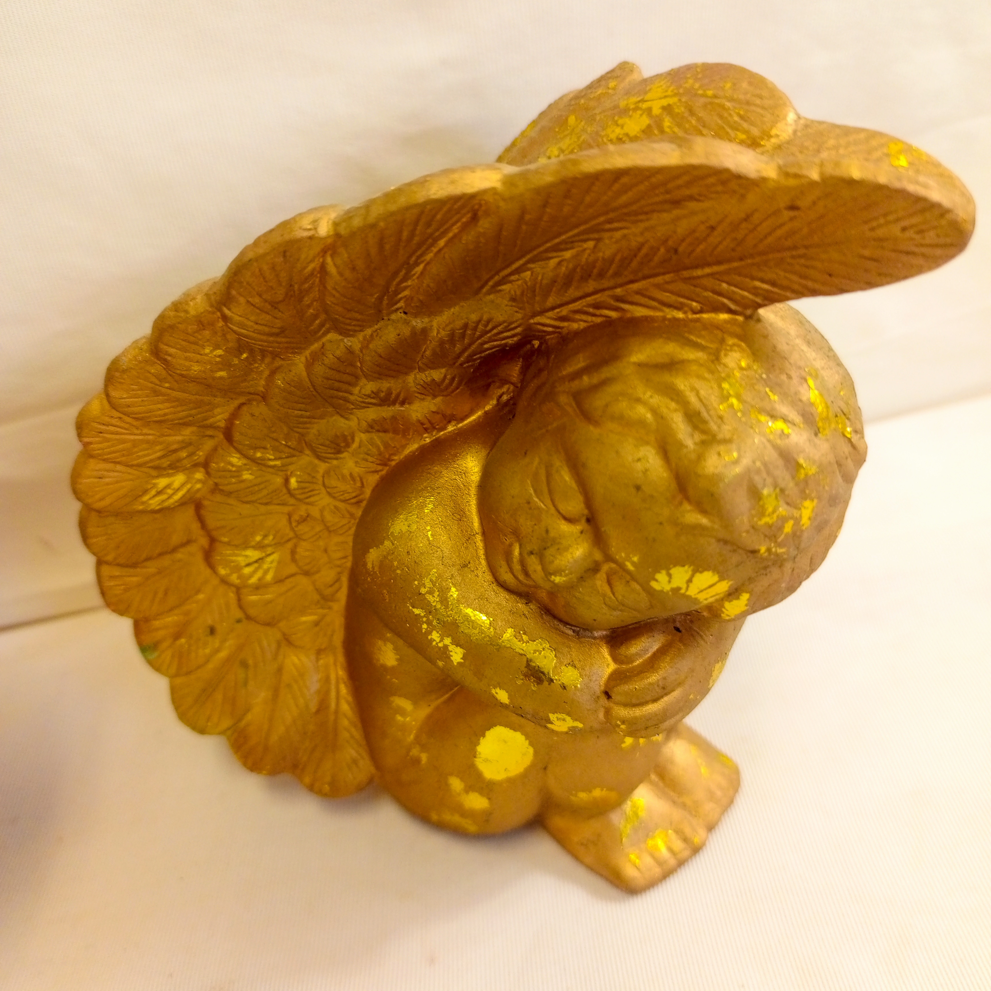 Lot de 2 Anges, dorés, décoration bougeoir État correct - Vue 6 - 