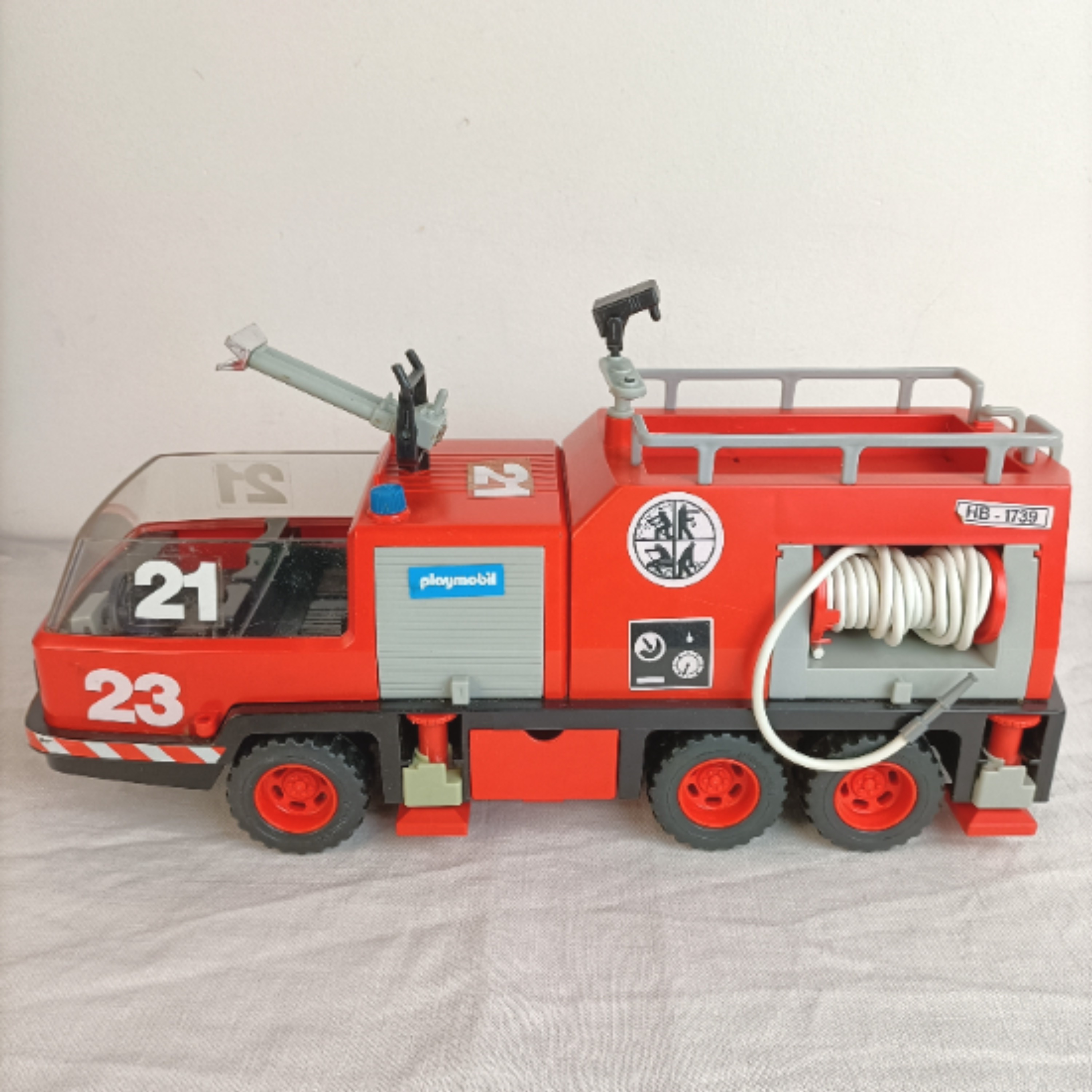 Playmobil Camion De Pompier Réf 1739 - Vintage 1981 - Avec Figurines