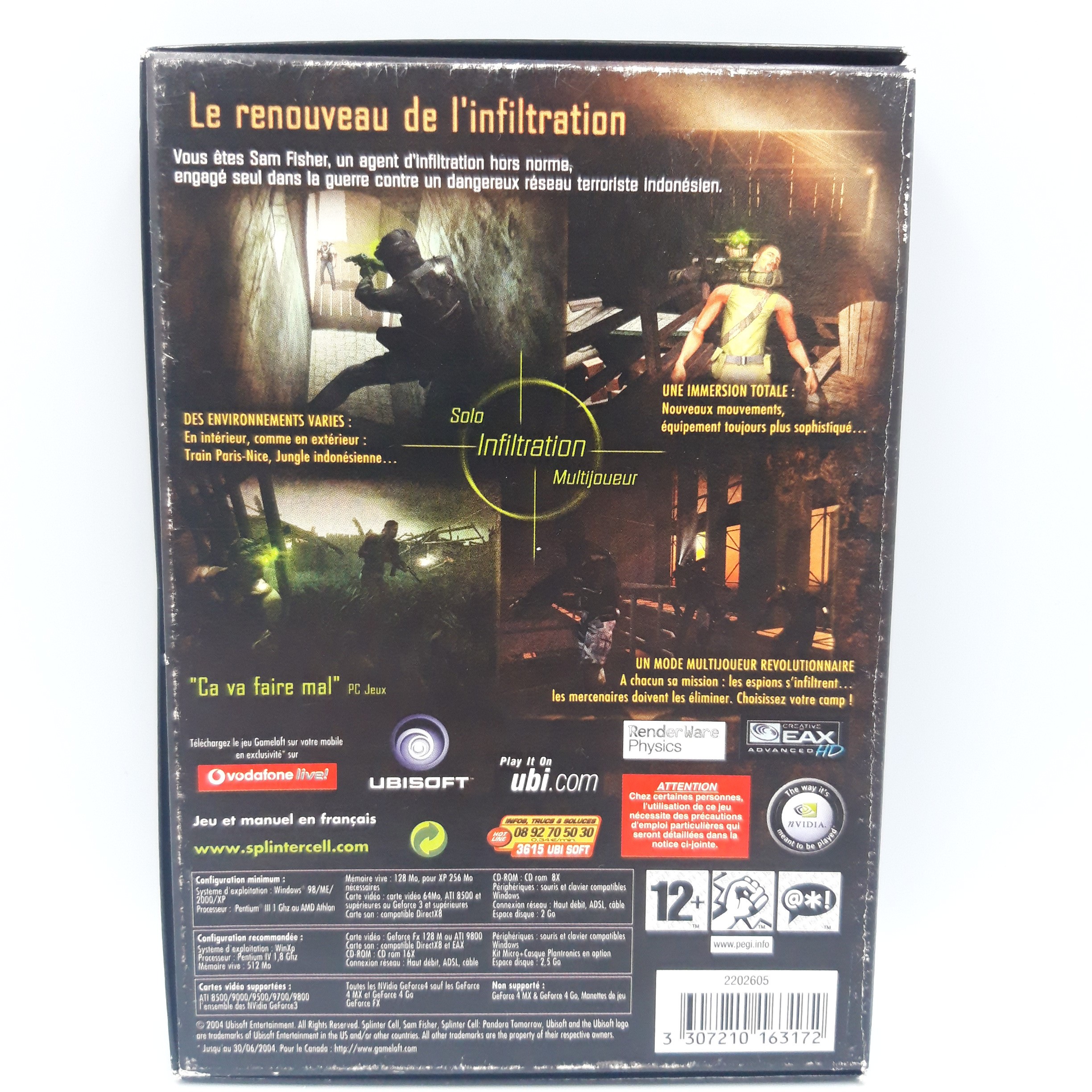 Lot de deux cd de jeux pour ordinateur 1. Tom clancy's splinter cell Pandora Tomorrow 2. Tom clancy's splinter cell - Bon état - Photo 5