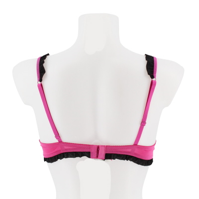 Soutien gorge rose et noir dentelle avec armatures - femme - Carla cariatti - taille 95B - Photo 3