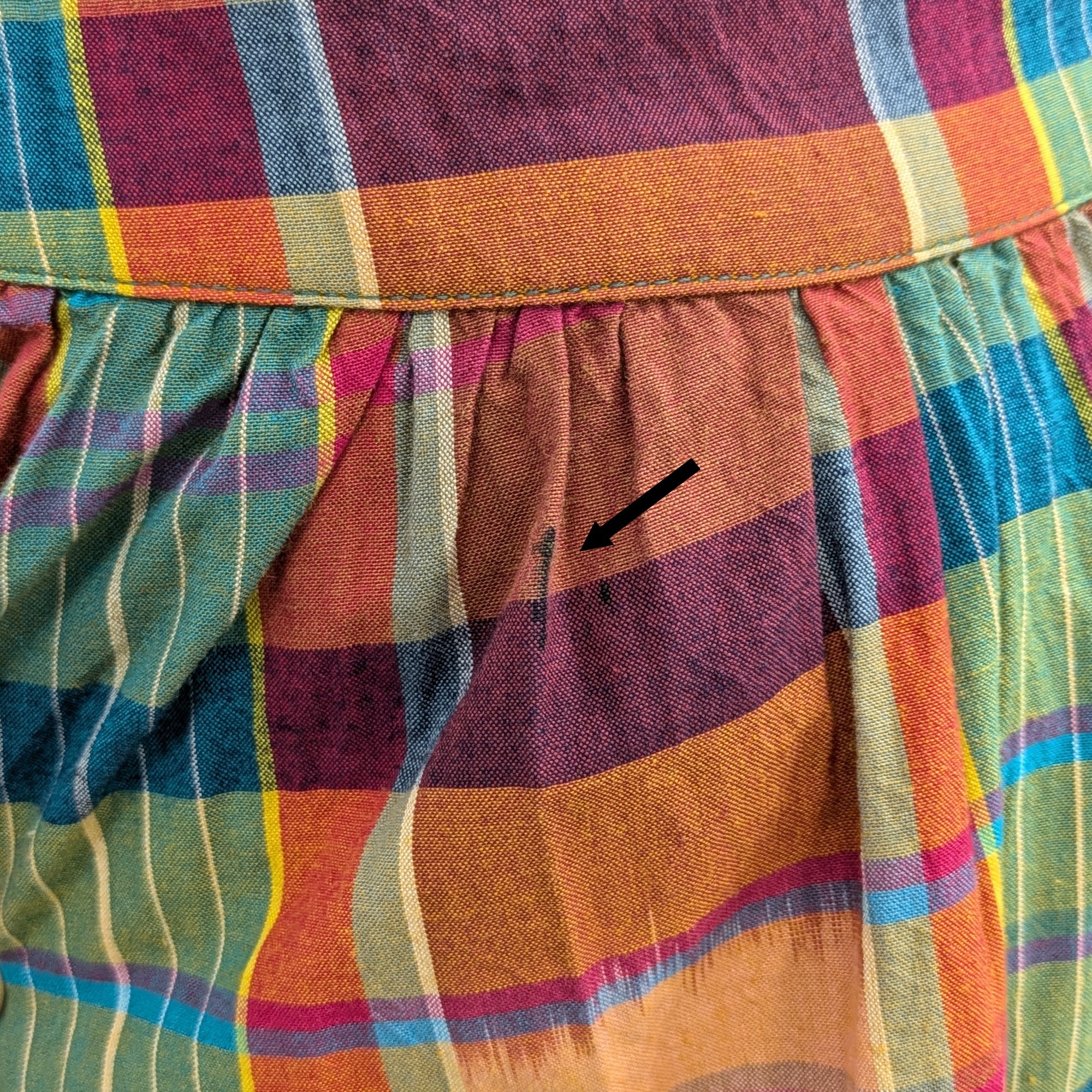 Jupe neuve Monoprix T 38 portefeuille évasée à carreaux madras - Comme neuf - Photo 5