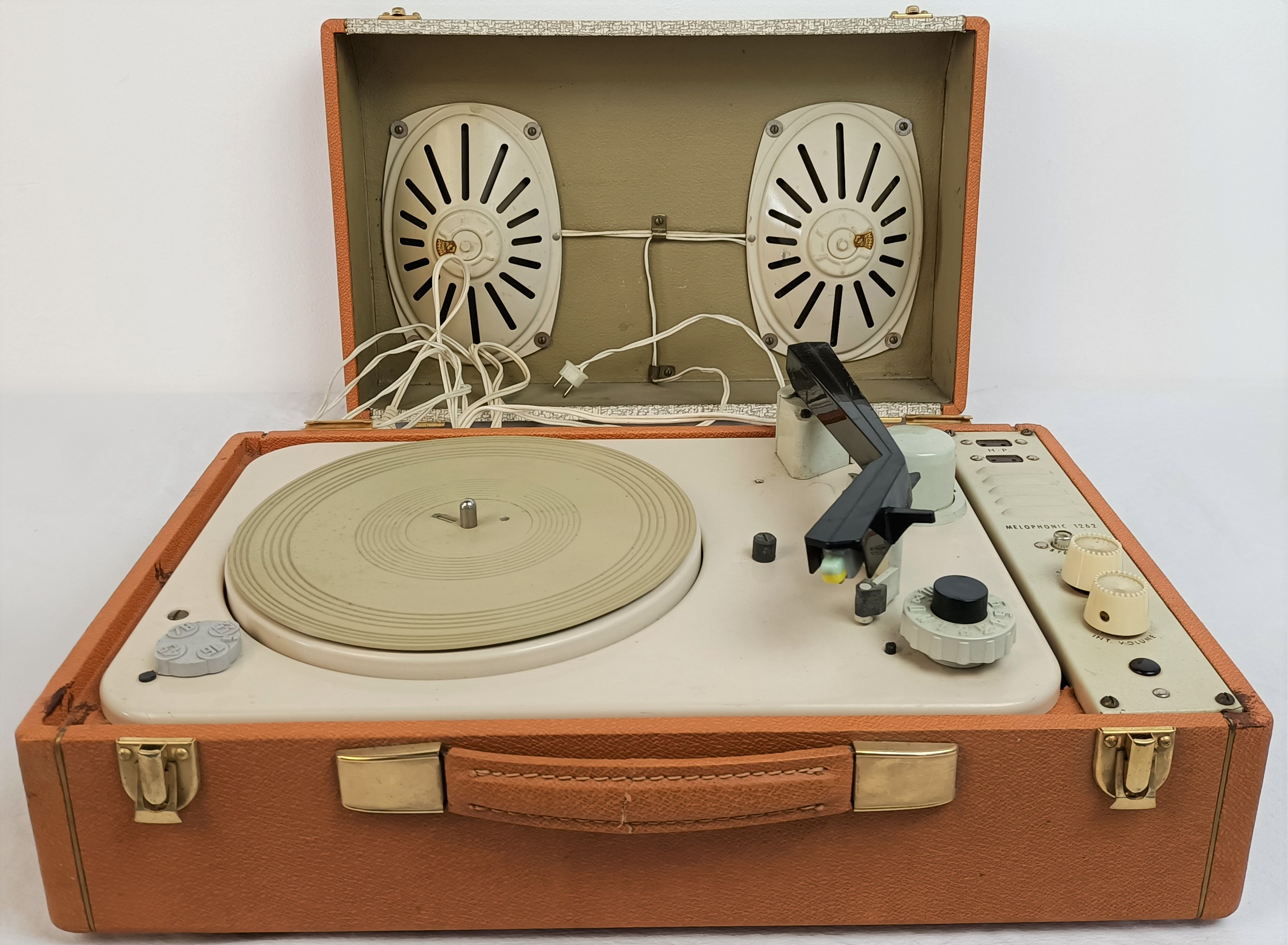 Ancien Tourne disque Hauts parleur Audax Fonctionnel Label Emma s ancien-tourne-disque-hauts-parleur-audax-fonctionnel-label-emma-s