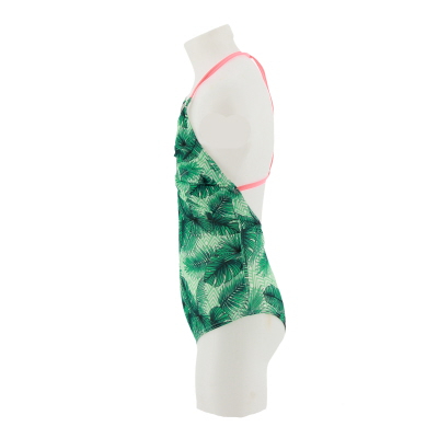 Maillot de bain vert et blanc imprimé feuilles - fille - Decathlon - taille 11 ans - Photo 1